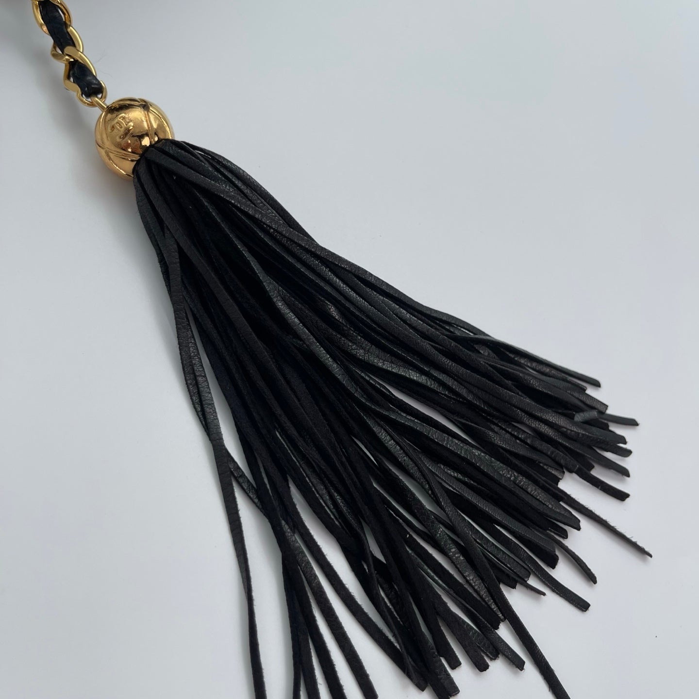 Chanel Black Lambskin Chain Shoulder Bag with Fringe [Used]