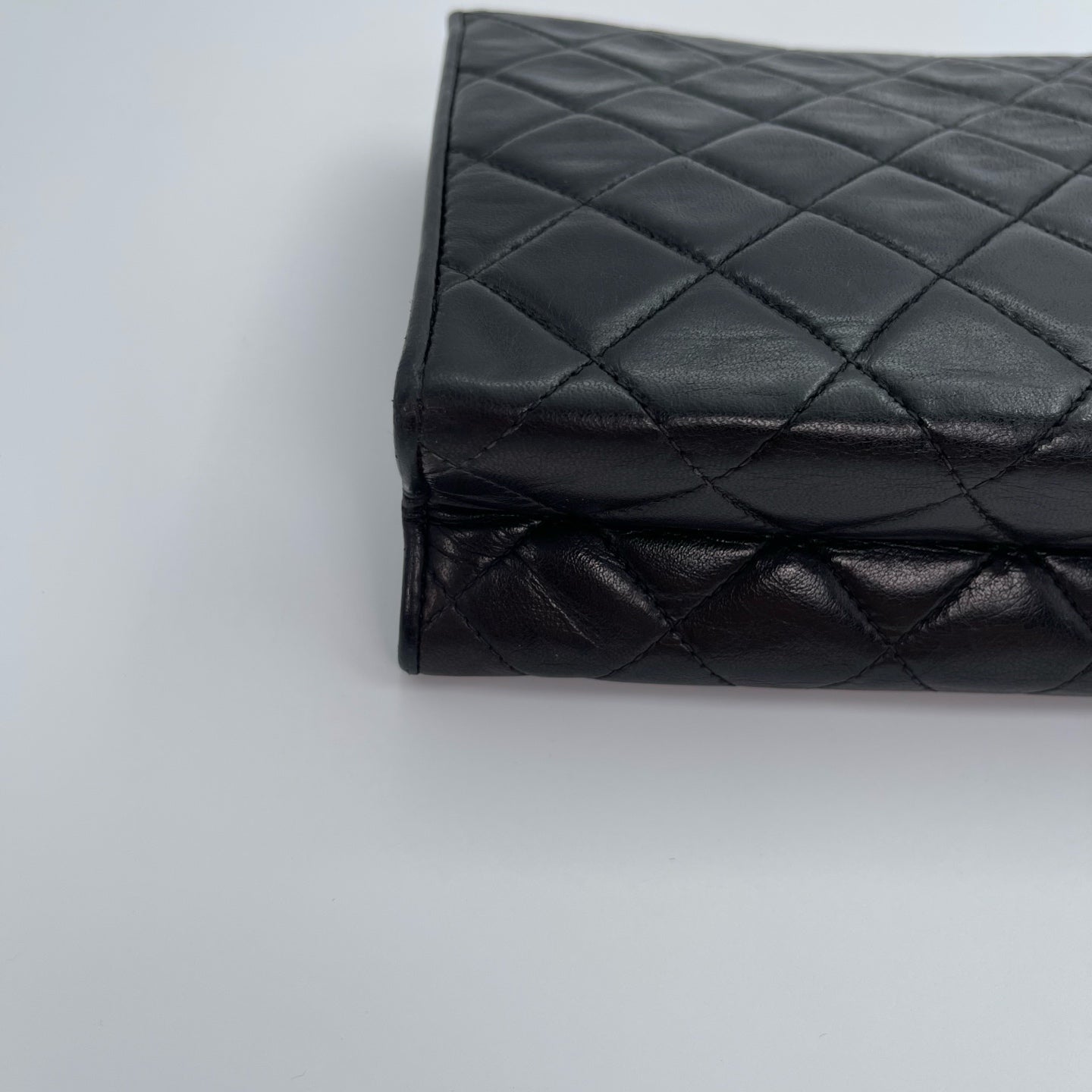 Chanel Black Lambskin Tassel Asymmetrical Double Flap Bag  [Used]
