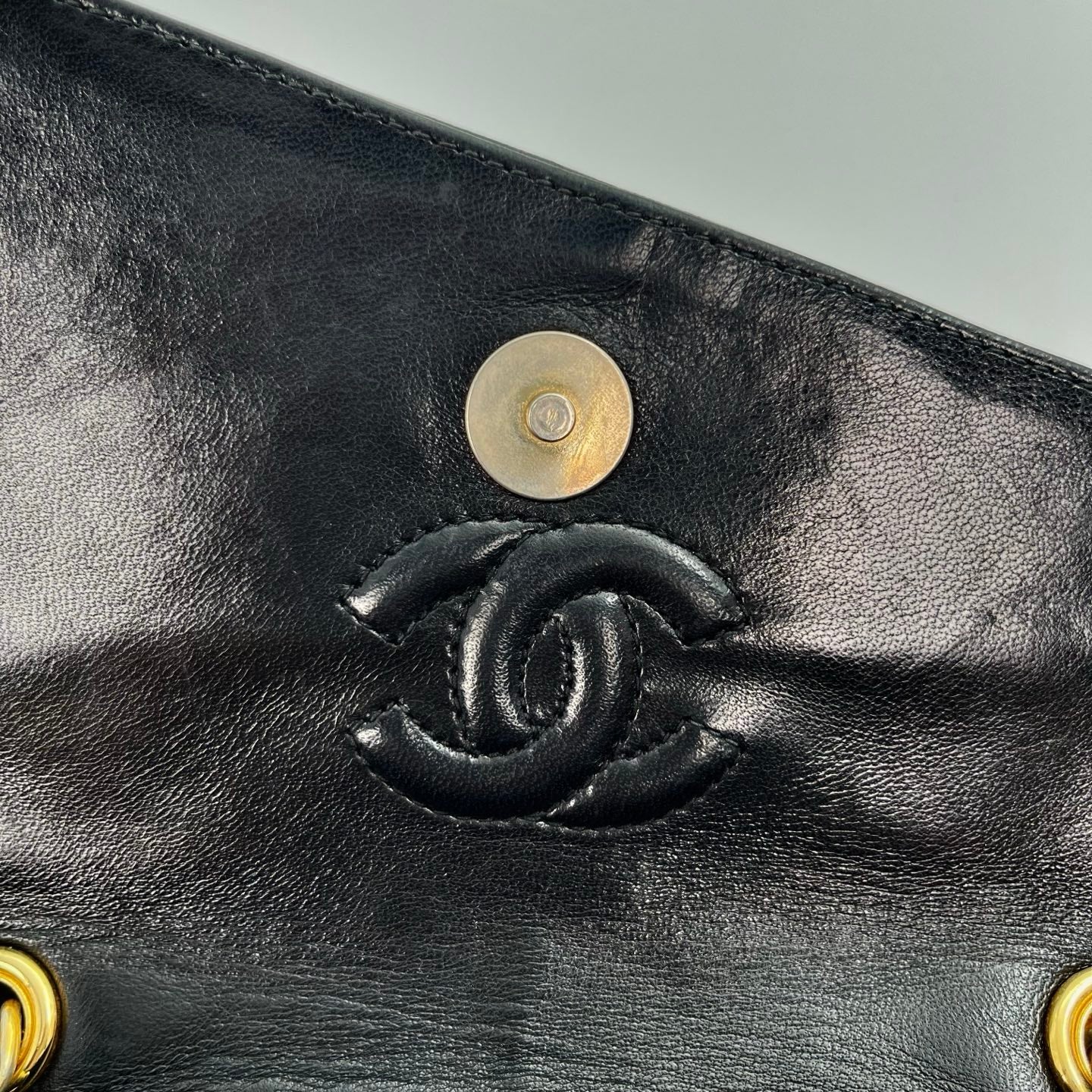 Chanel Black Lambskin Tassel Asymmetrical Double Flap Bag  [Used]