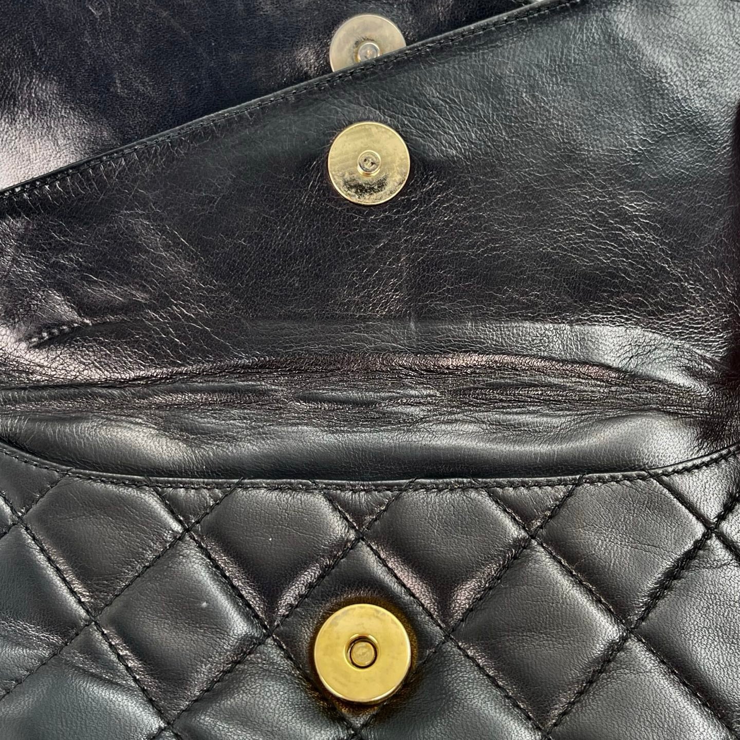 Chanel Black Lambskin Tassel Asymmetrical Double Flap Bag  [Used]