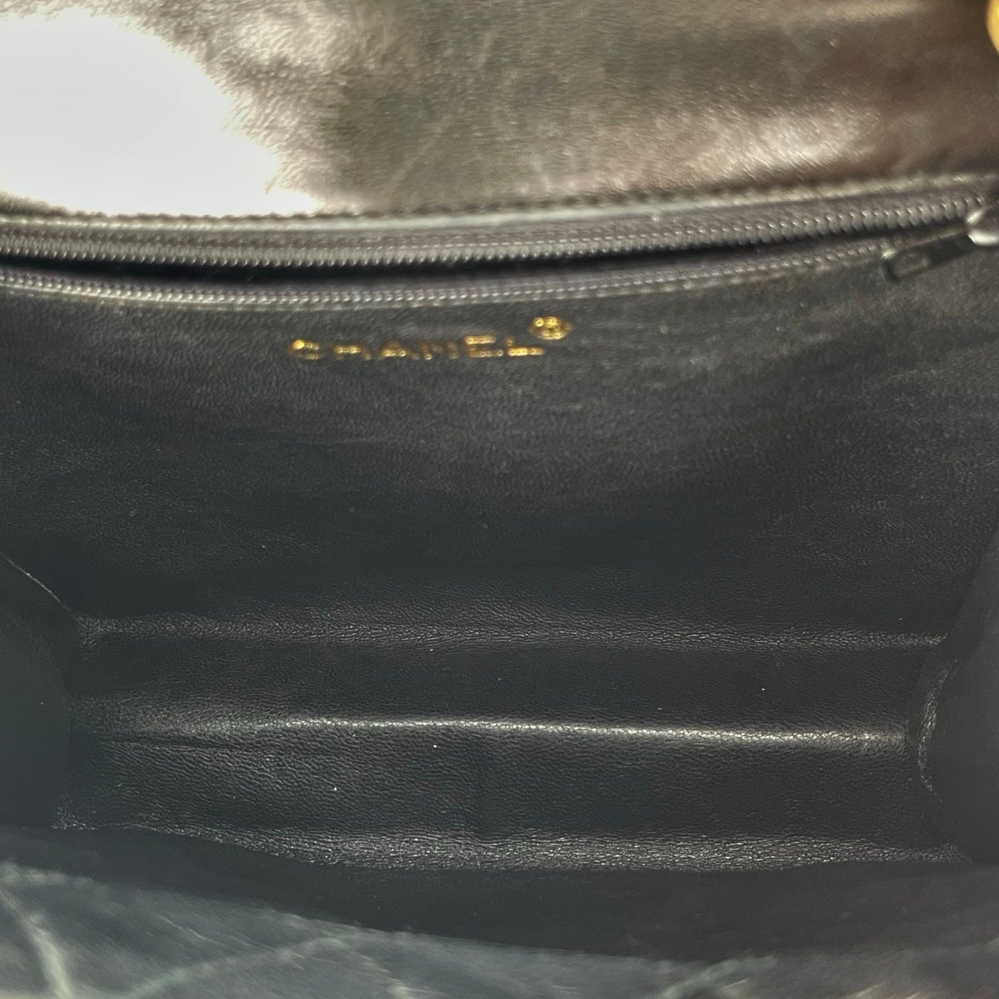 Chanel Black Lambskin Tassel Asymmetrical Double Flap Bag  [Used]