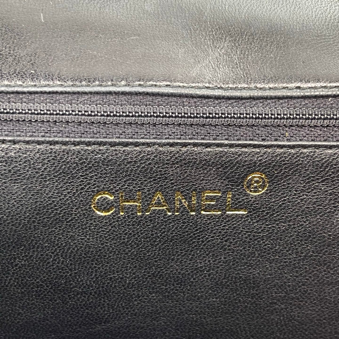 Chanel Black Lambskin Tassel Asymmetrical Double Flap Bag  [Used]