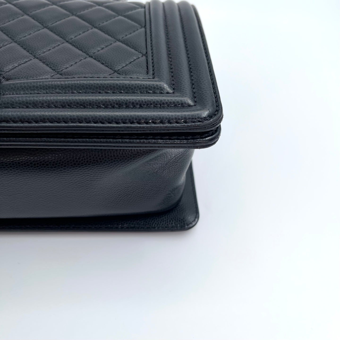 Chanel Le Boy Black Caviar Leather Medium[used]