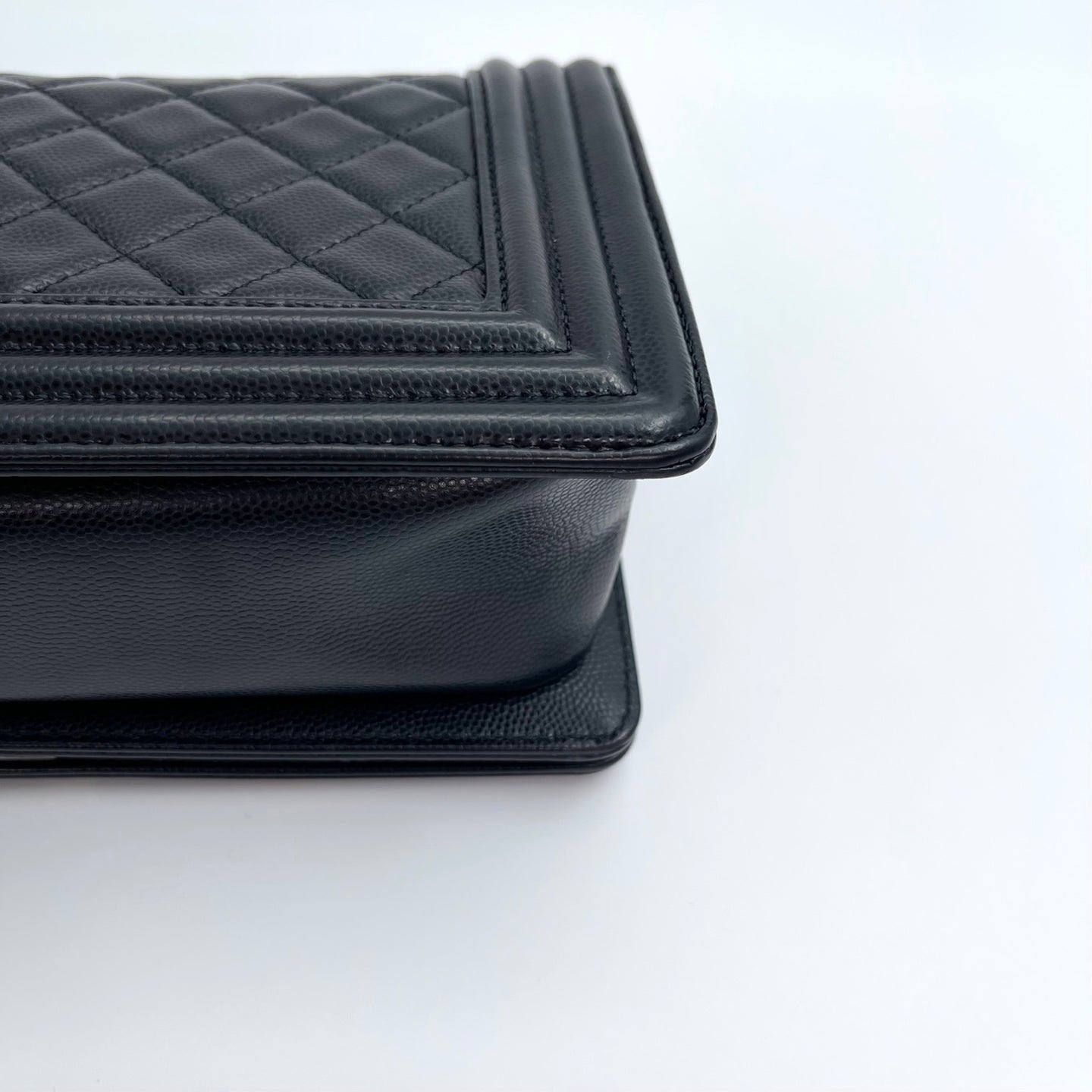 Chanel Le Boy Black Caviar Leather Medium[used]