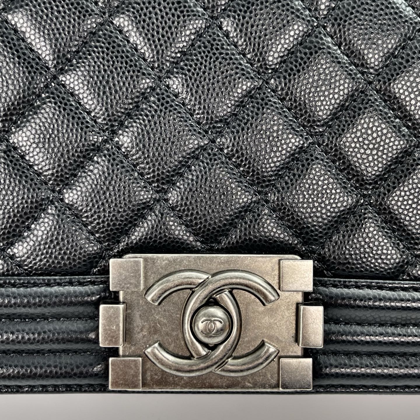 Chanel Le Boy Black Caviar Leather Medium[used]