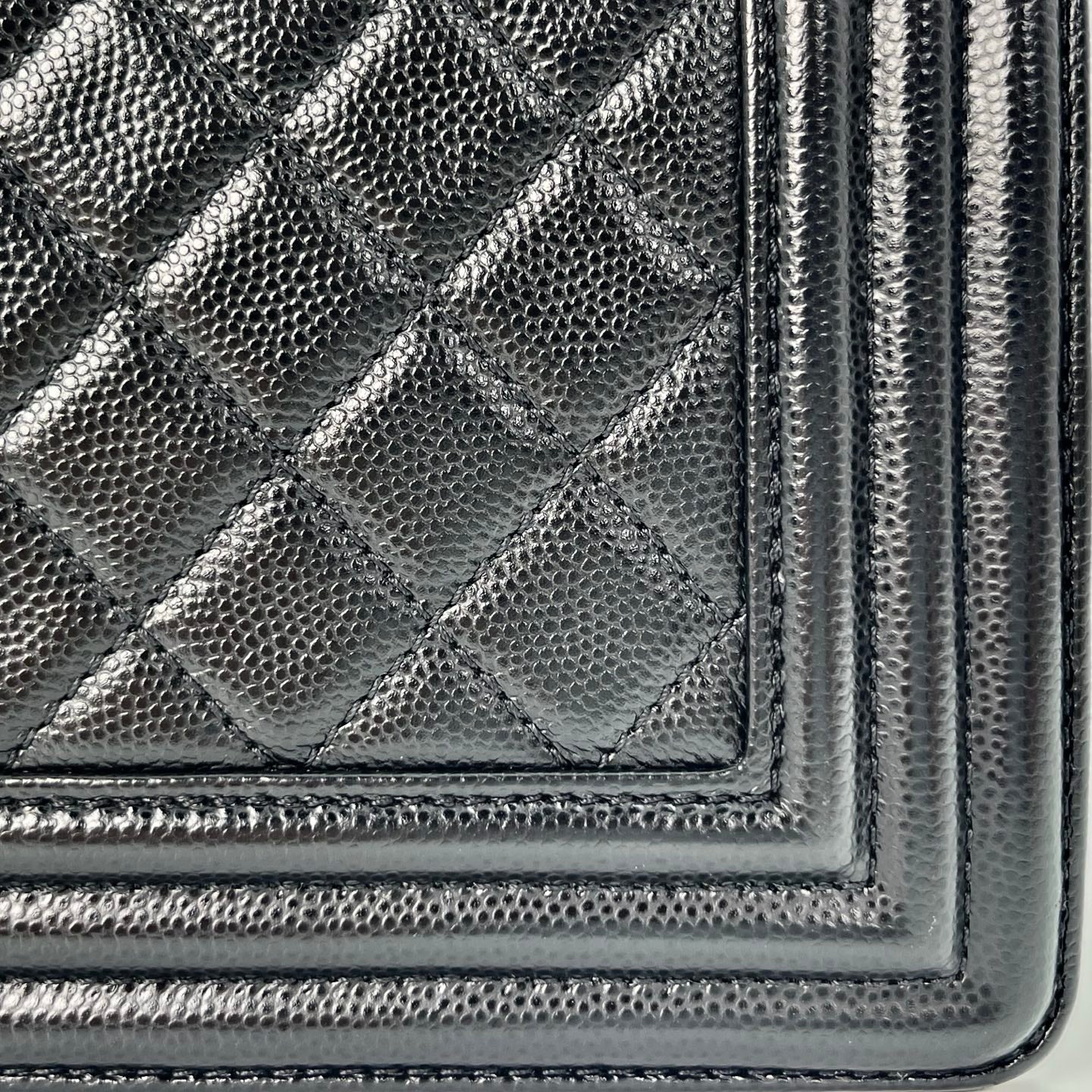 Chanel Le Boy Black Caviar Leather Medium[used]