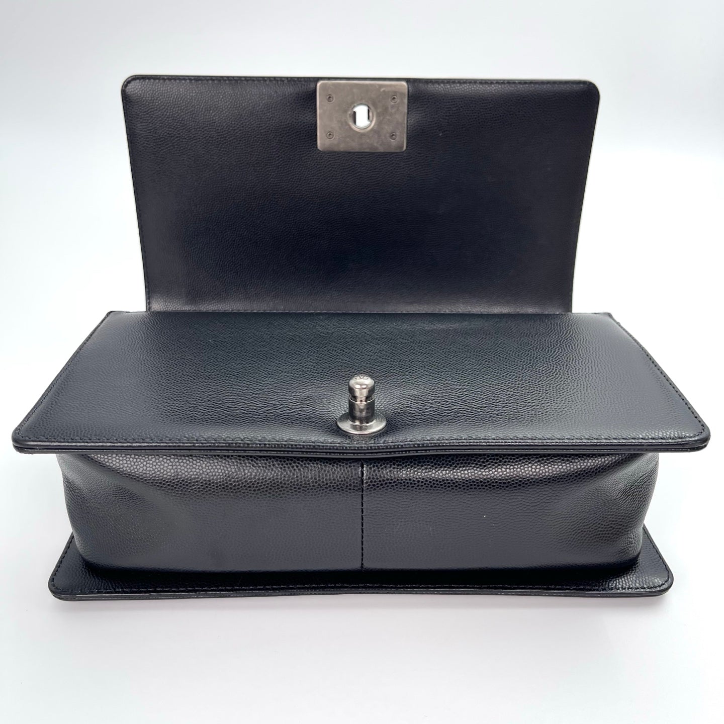 Chanel Le Boy Black Caviar Leather Medium[used]