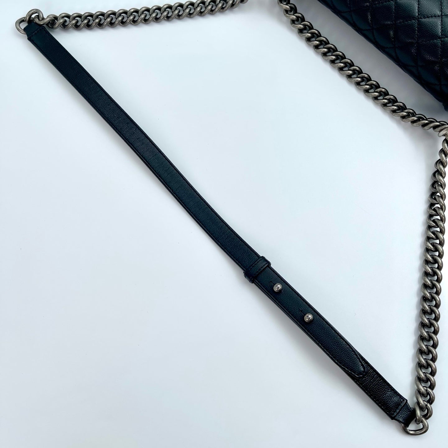 Chanel Le Boy Black Caviar Leather Medium[used]