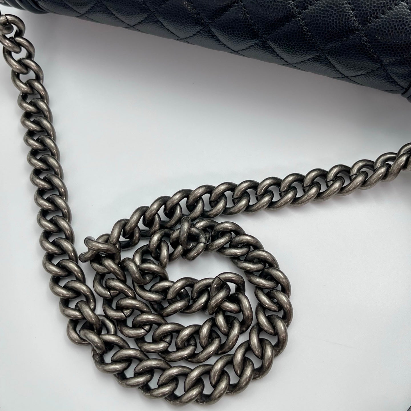 Chanel Le Boy Black Caviar Leather Medium[used]