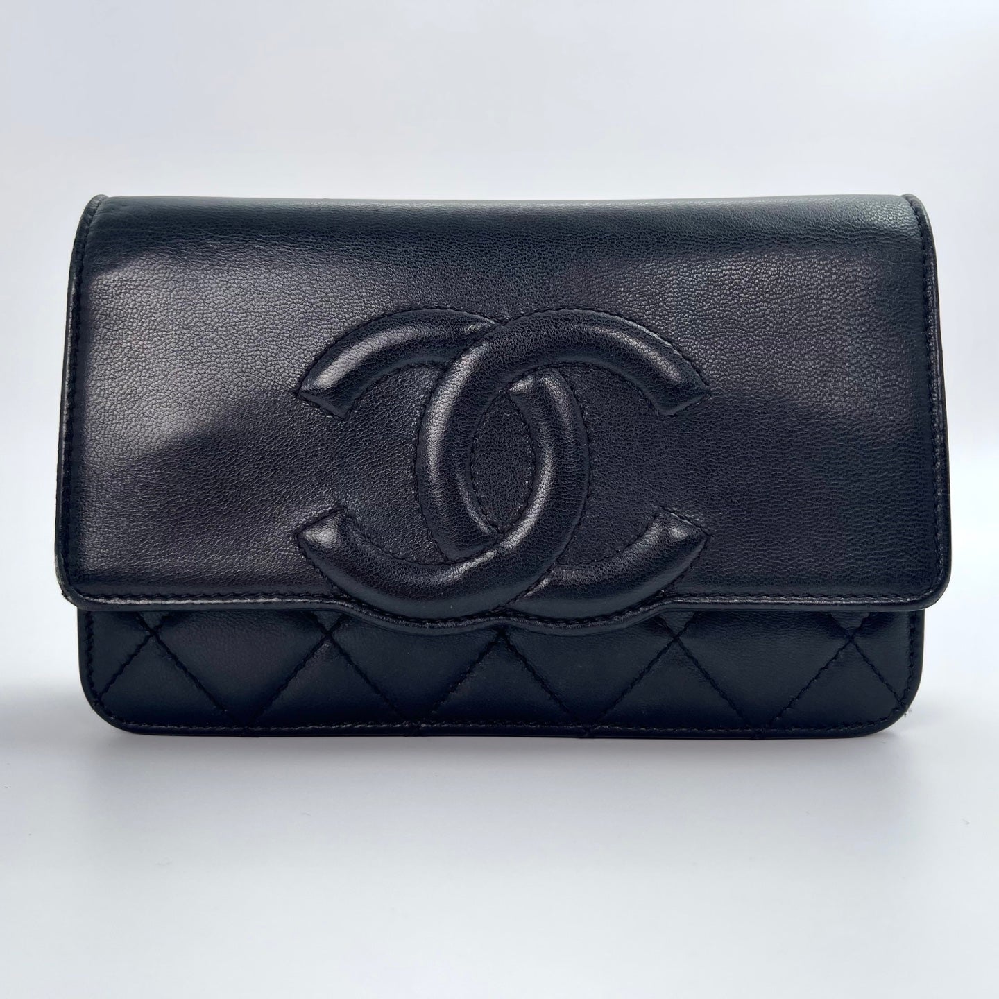 Chanel WOC Black Quilted Lambskin Chain Bag [Used]