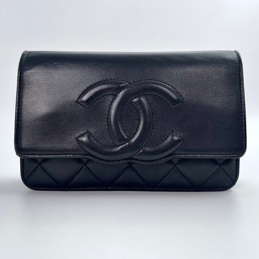 Chanel WOC Black Quilted Lambskin Chain Bag [Used]
