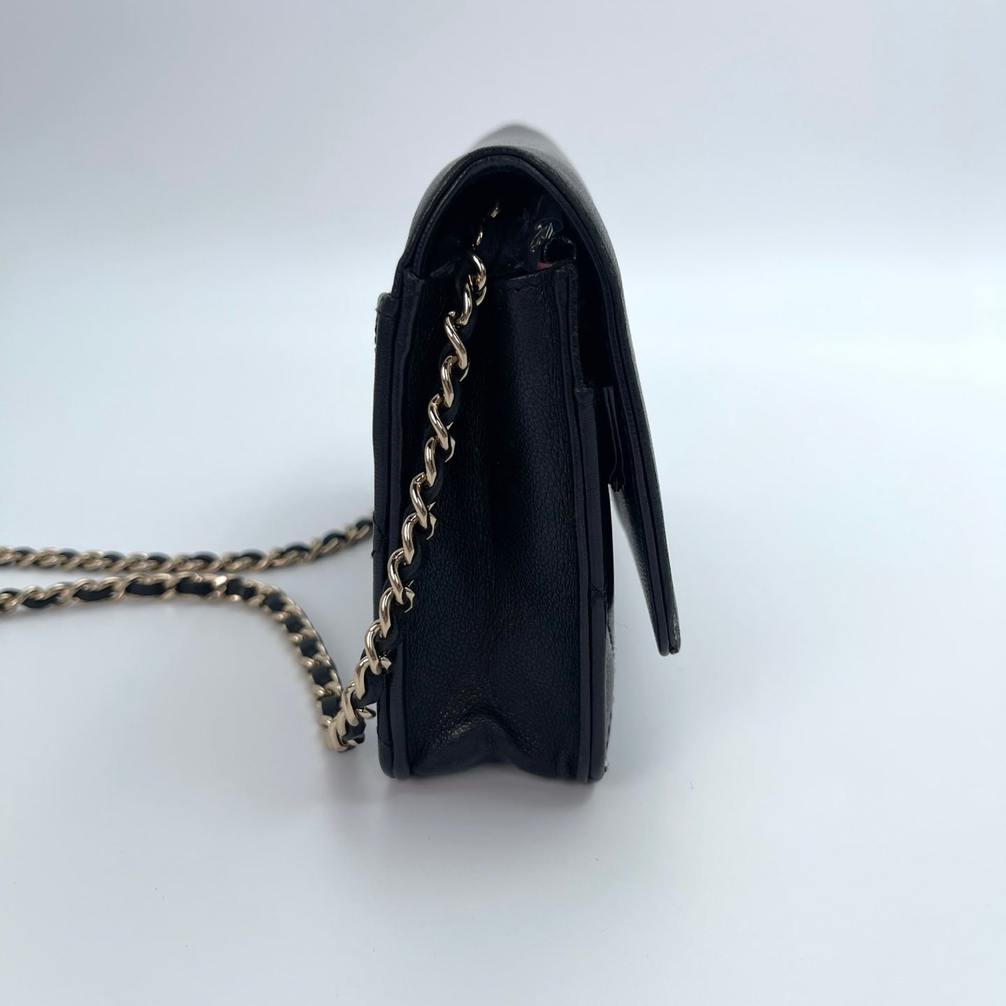 Chanel WOC Black Quilted Lambskin Chain Bag [Used]