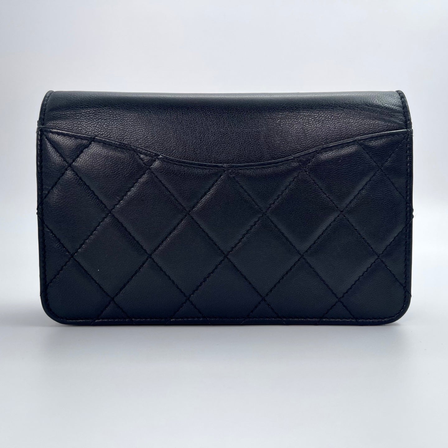 Chanel WOC Black Quilted Lambskin Chain Bag [Used]