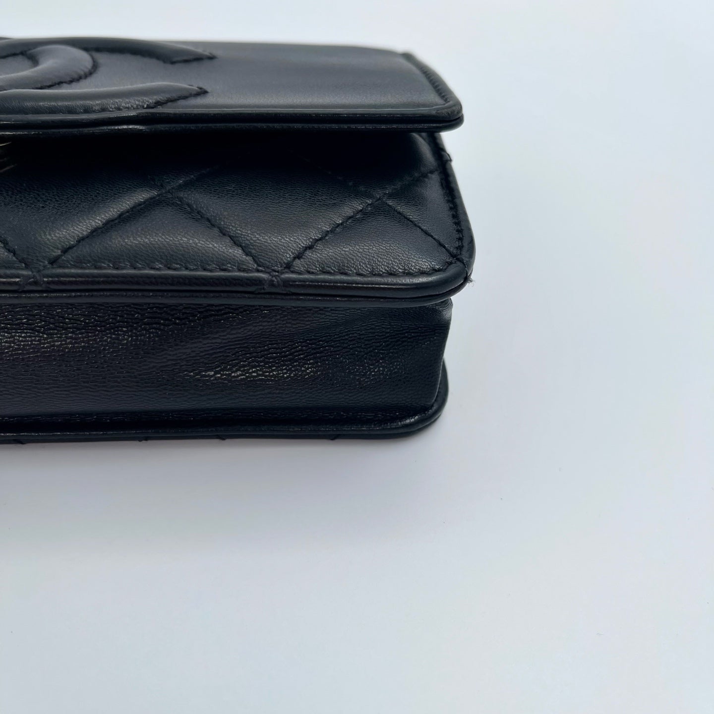Chanel WOC Black Quilted Lambskin Chain Bag [Used]