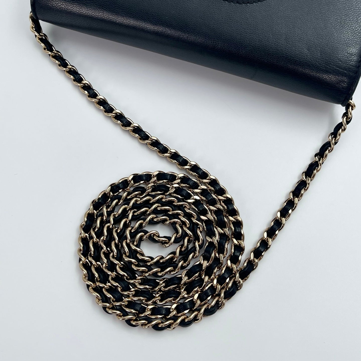 Chanel WOC Black Quilted Lambskin Chain Bag [Used]