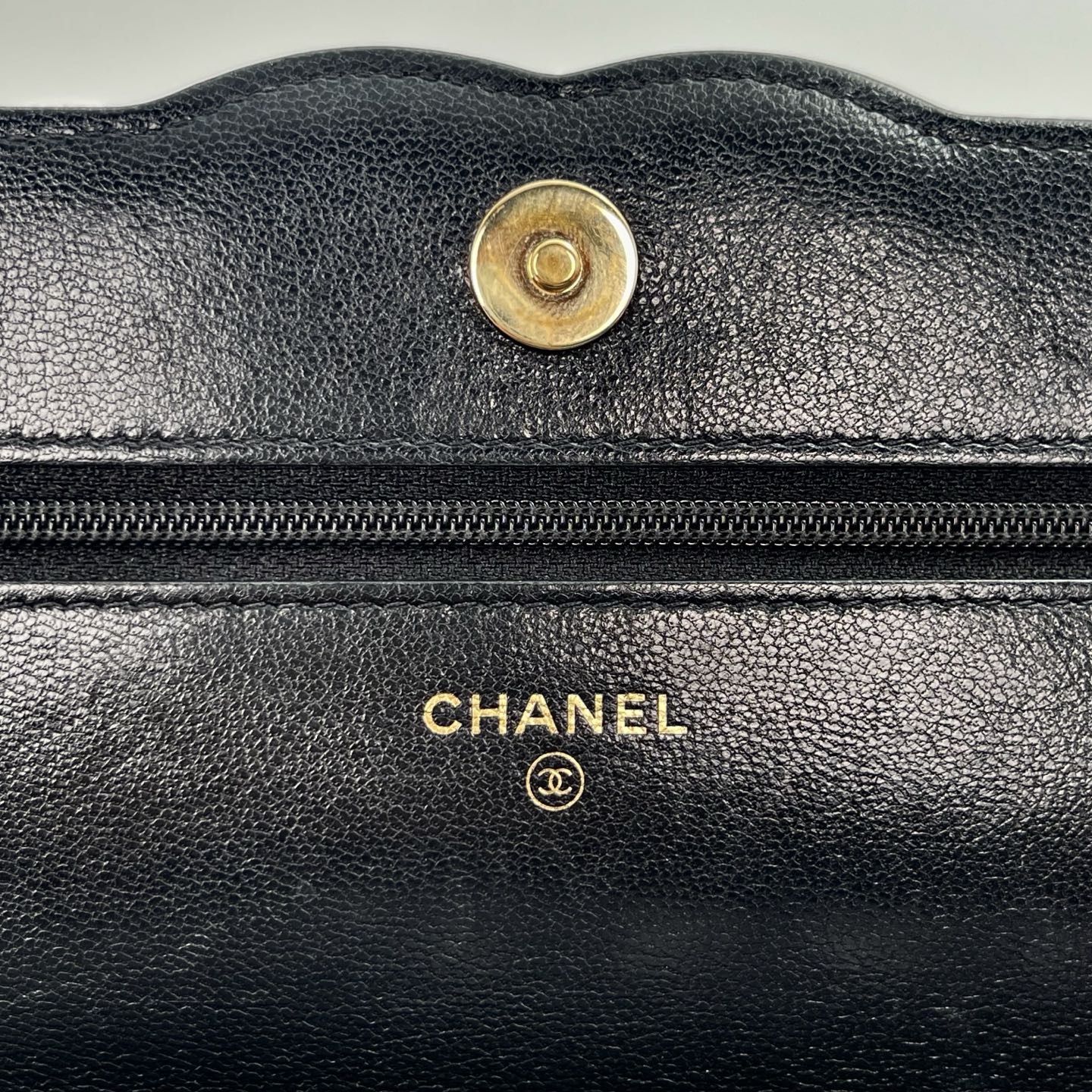 Chanel WOC Black Quilted Lambskin Chain Bag [Used]