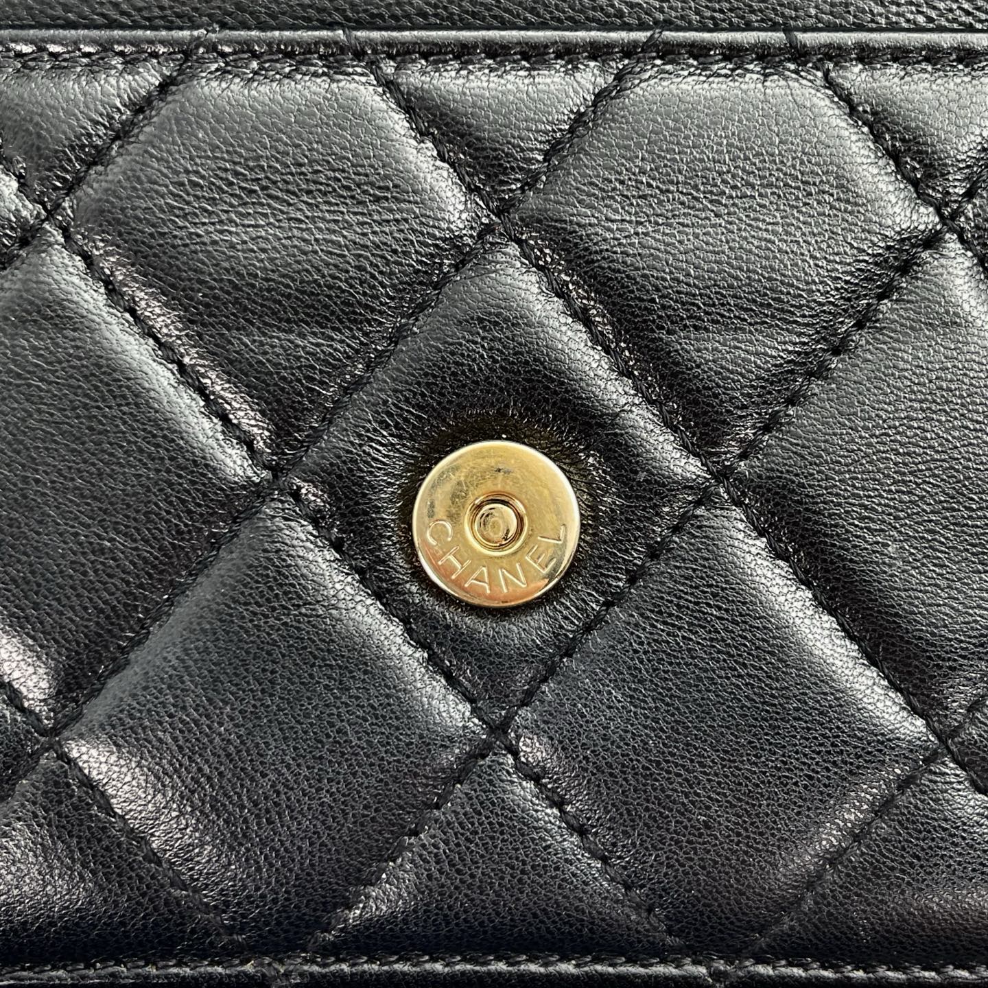 Chanel WOC Black Quilted Lambskin Chain Bag [Used]
