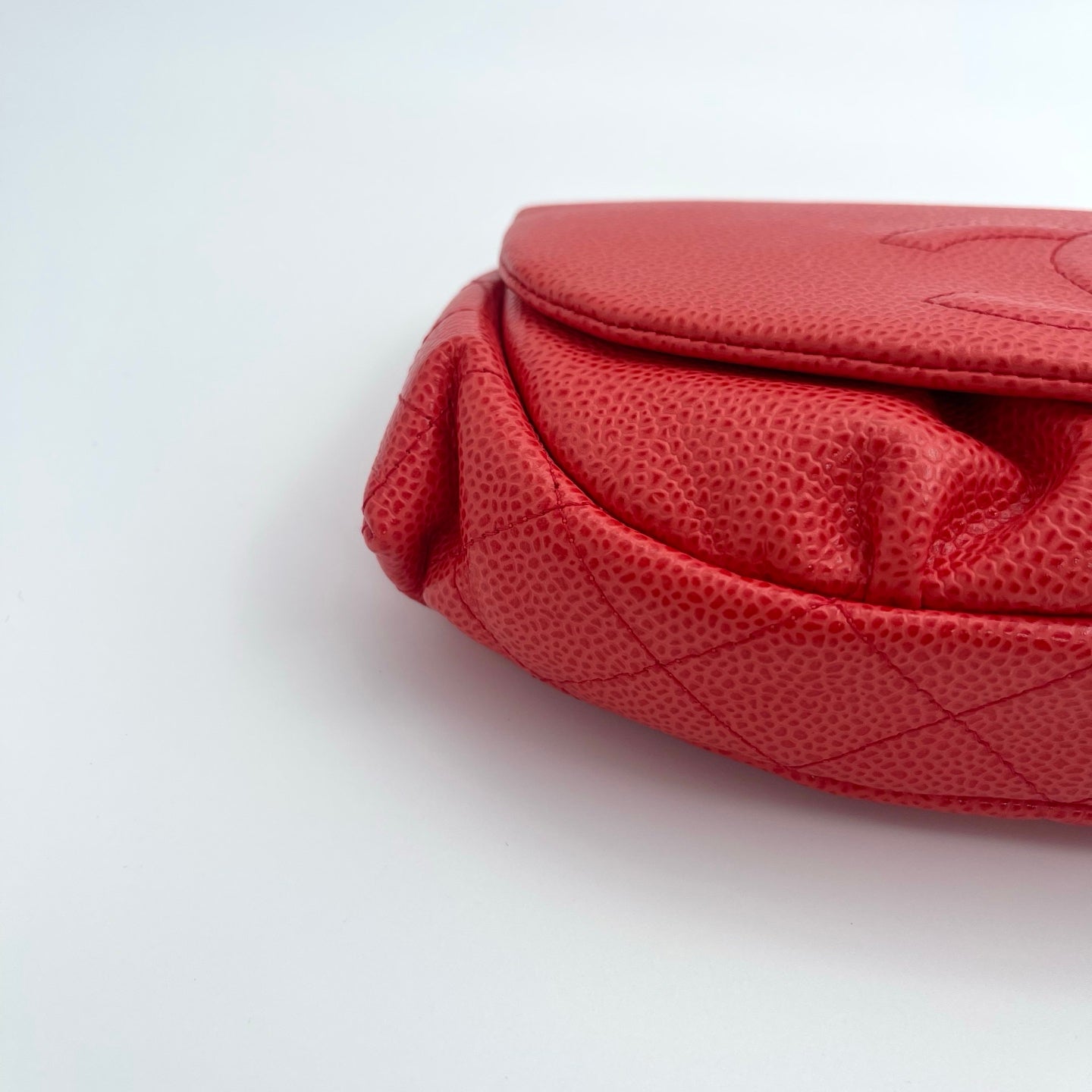 Chanel Lobster Red Caviar Half Moon WOC Wallet On Chain Purse Bag [Used]