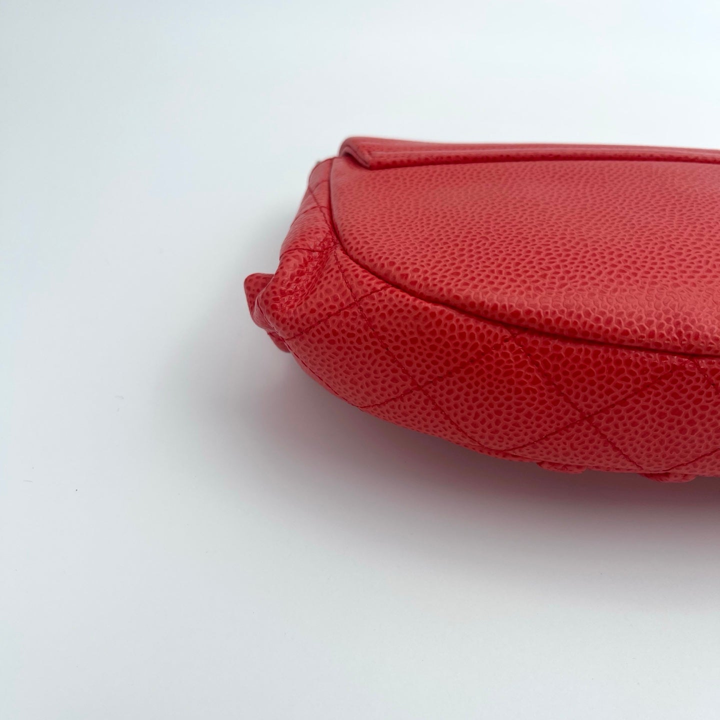 Chanel Lobster Red Caviar Half Moon WOC Wallet On Chain Purse Bag [Used]