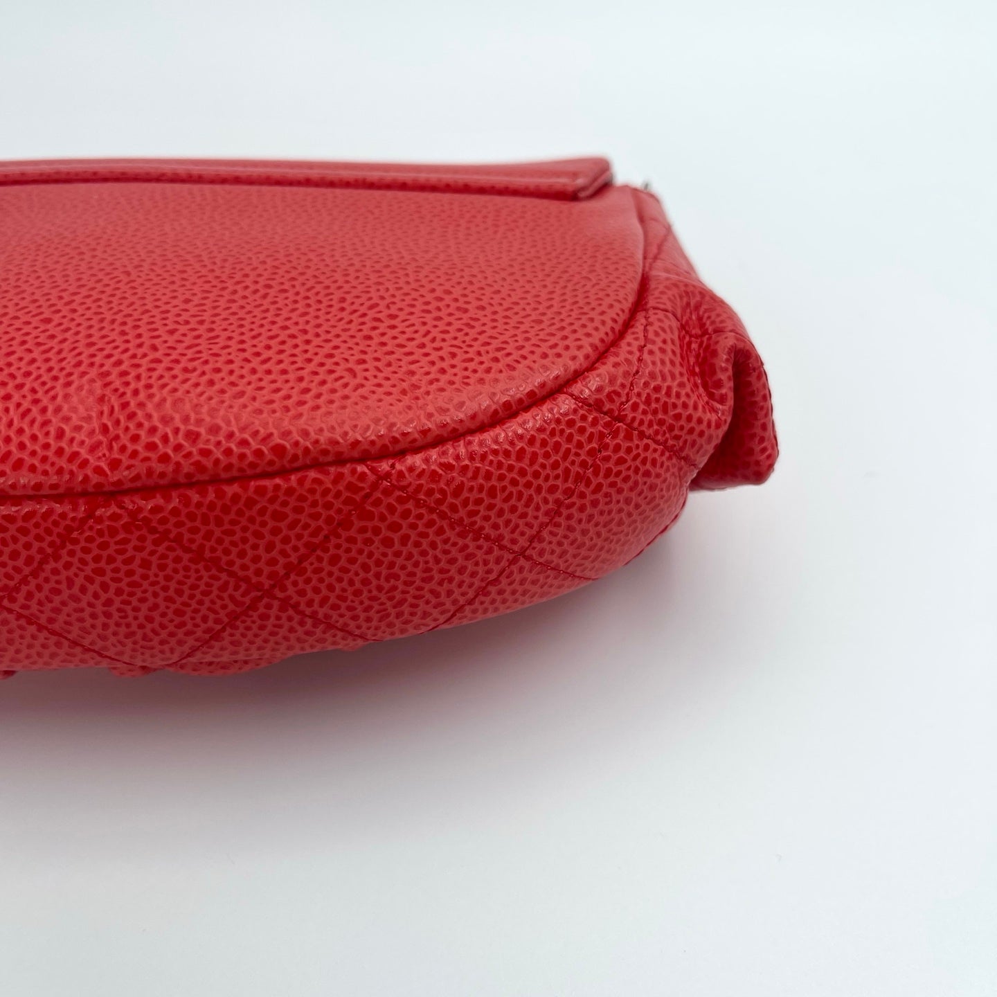 Chanel Lobster Red Caviar Half Moon WOC Wallet On Chain Purse Bag [Used]