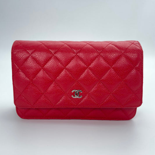 Chanel Red Caviar Leather WOC [Used]
