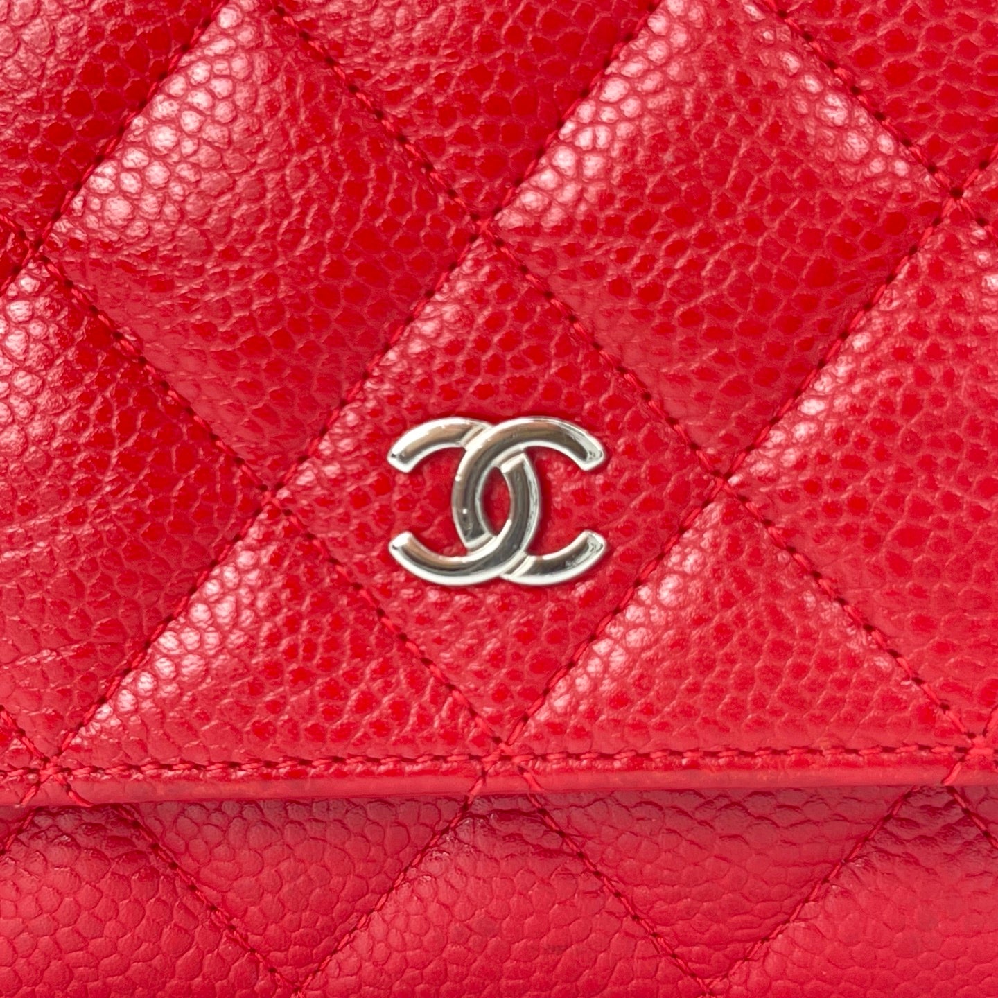 Chanel Red Caviar Leather WOC [Used]
