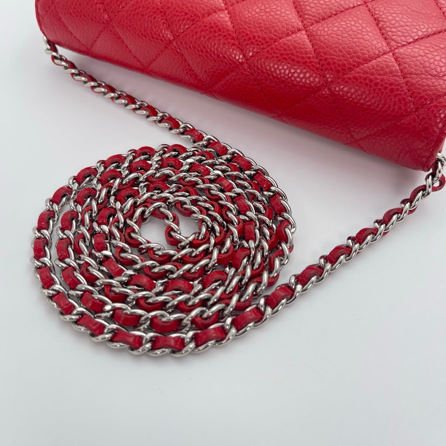 Chanel Red Caviar Leather WOC [Used]