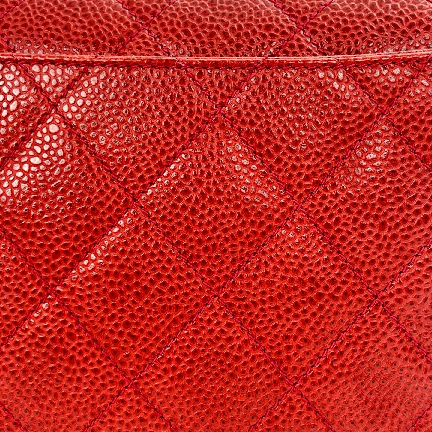 CHANEL Caviar Quilted Shoulder Bag Red [Used]