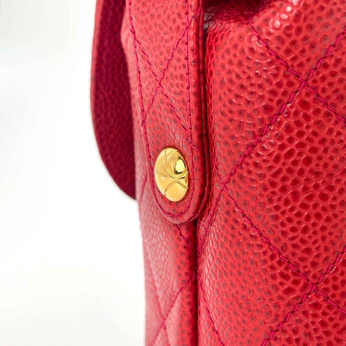 CHANEL Caviar Quilted Shoulder Bag Red [Used]