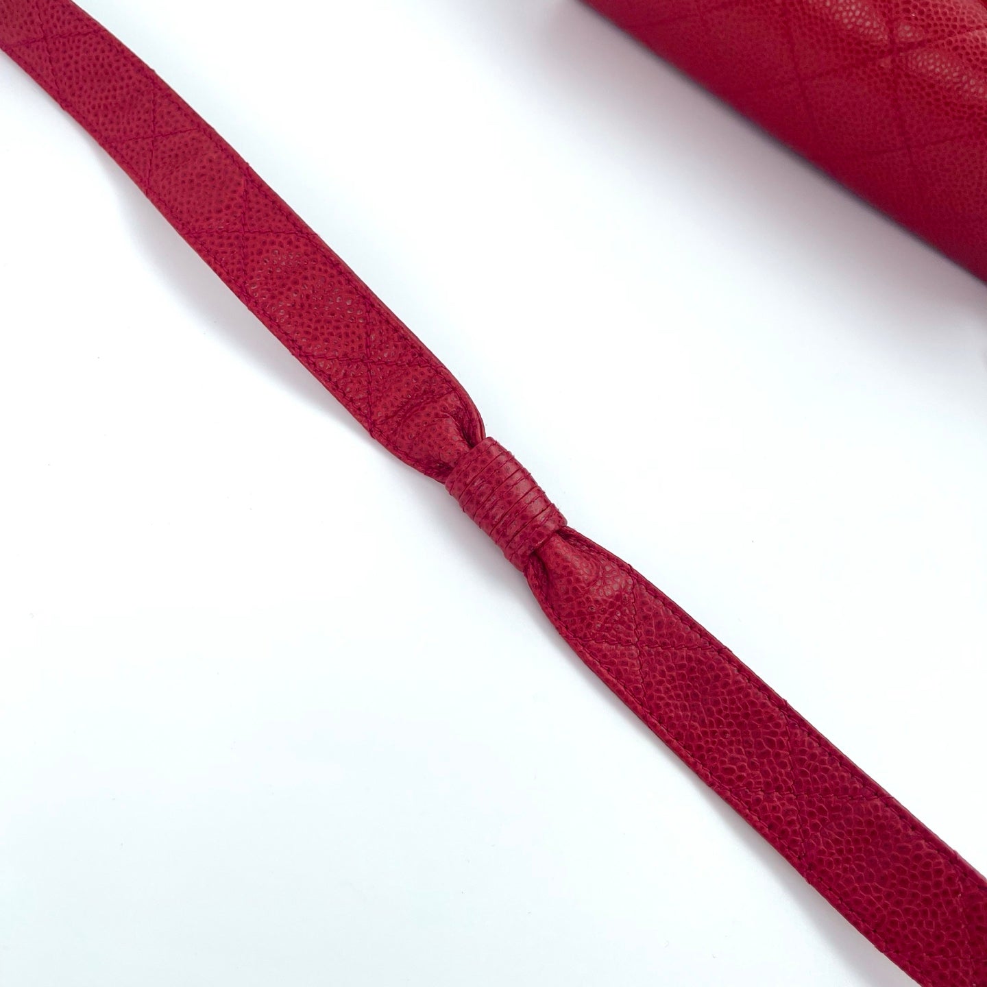 CHANEL Caviar Quilted Shoulder Bag Red [Used]
