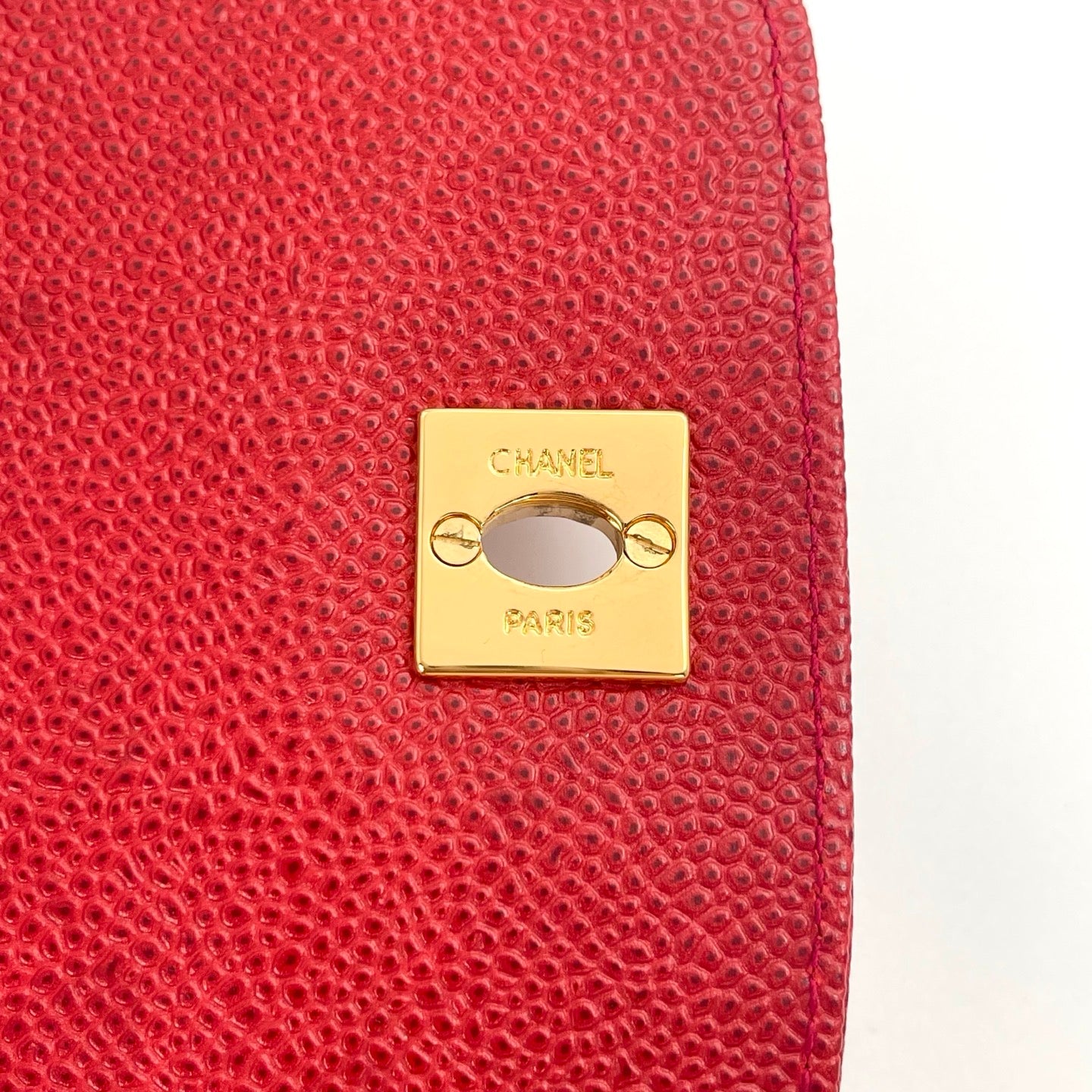 CHANEL Caviar Quilted Shoulder Bag Red [Used]