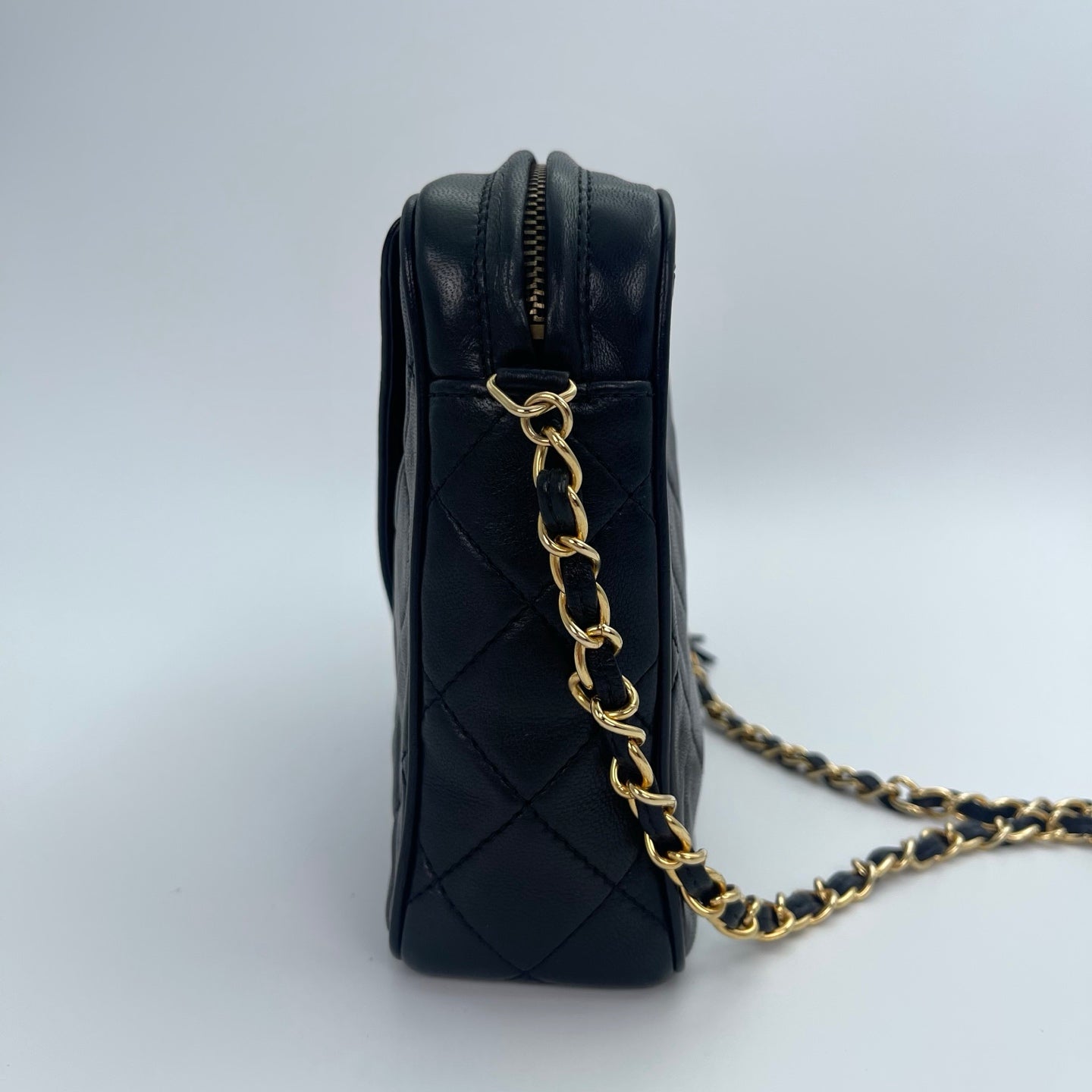 Chanel Black Lambskin Matelassé Fringe Chain Shoulder Bag [Used]
