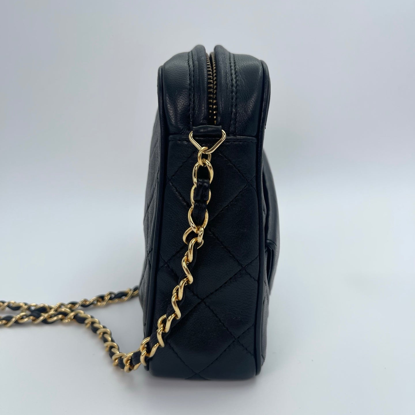 Chanel Black Lambskin Matelassé Fringe Chain Shoulder Bag [Used]