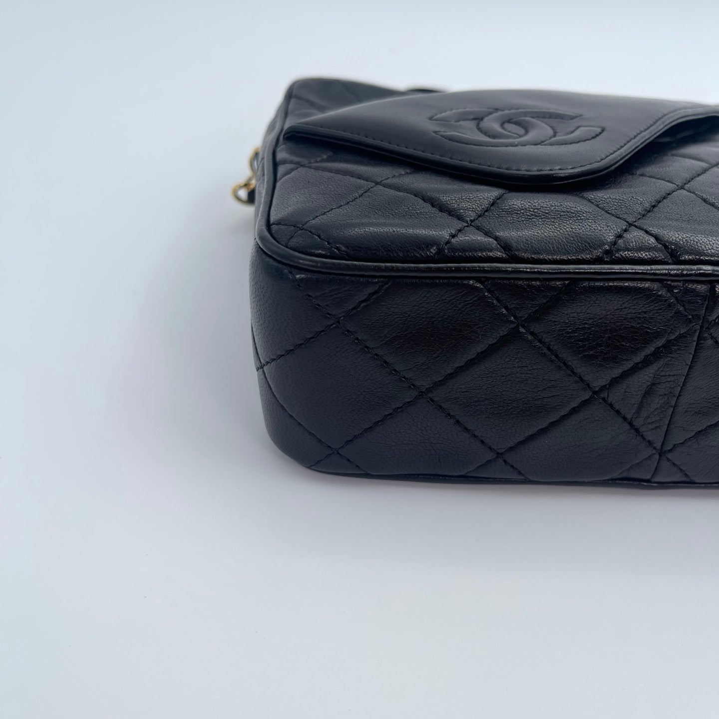 Chanel Black Lambskin Matelassé Fringe Chain Shoulder Bag [Used]
