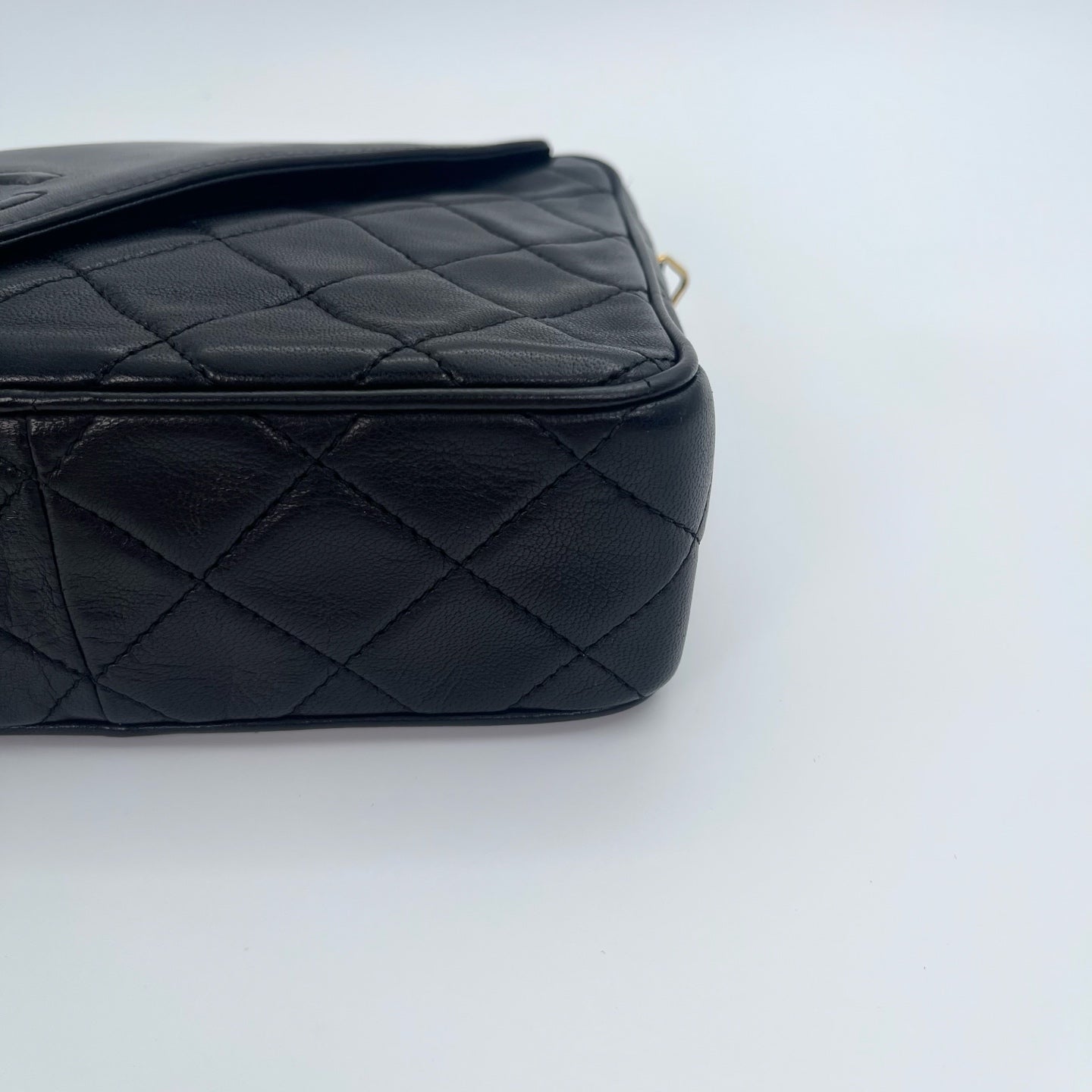 Chanel Black Lambskin Matelassé Fringe Chain Shoulder Bag [Used]