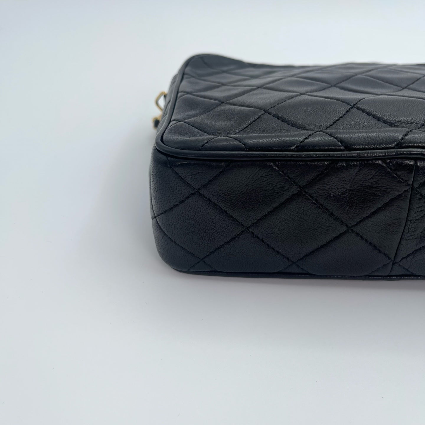 Chanel Black Lambskin Matelassé Fringe Chain Shoulder Bag [Used]
