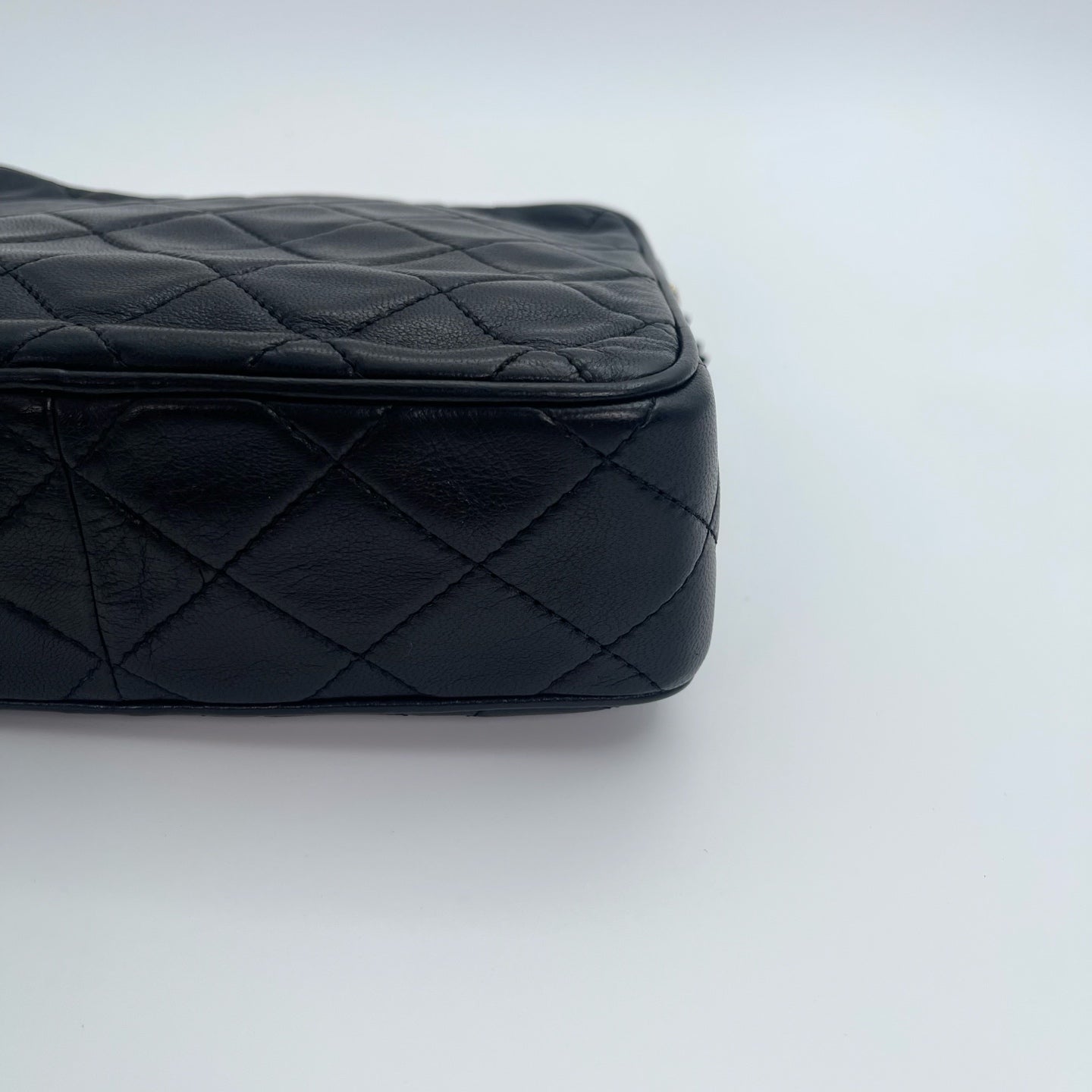Chanel Black Lambskin Matelassé Fringe Chain Shoulder Bag [Used]