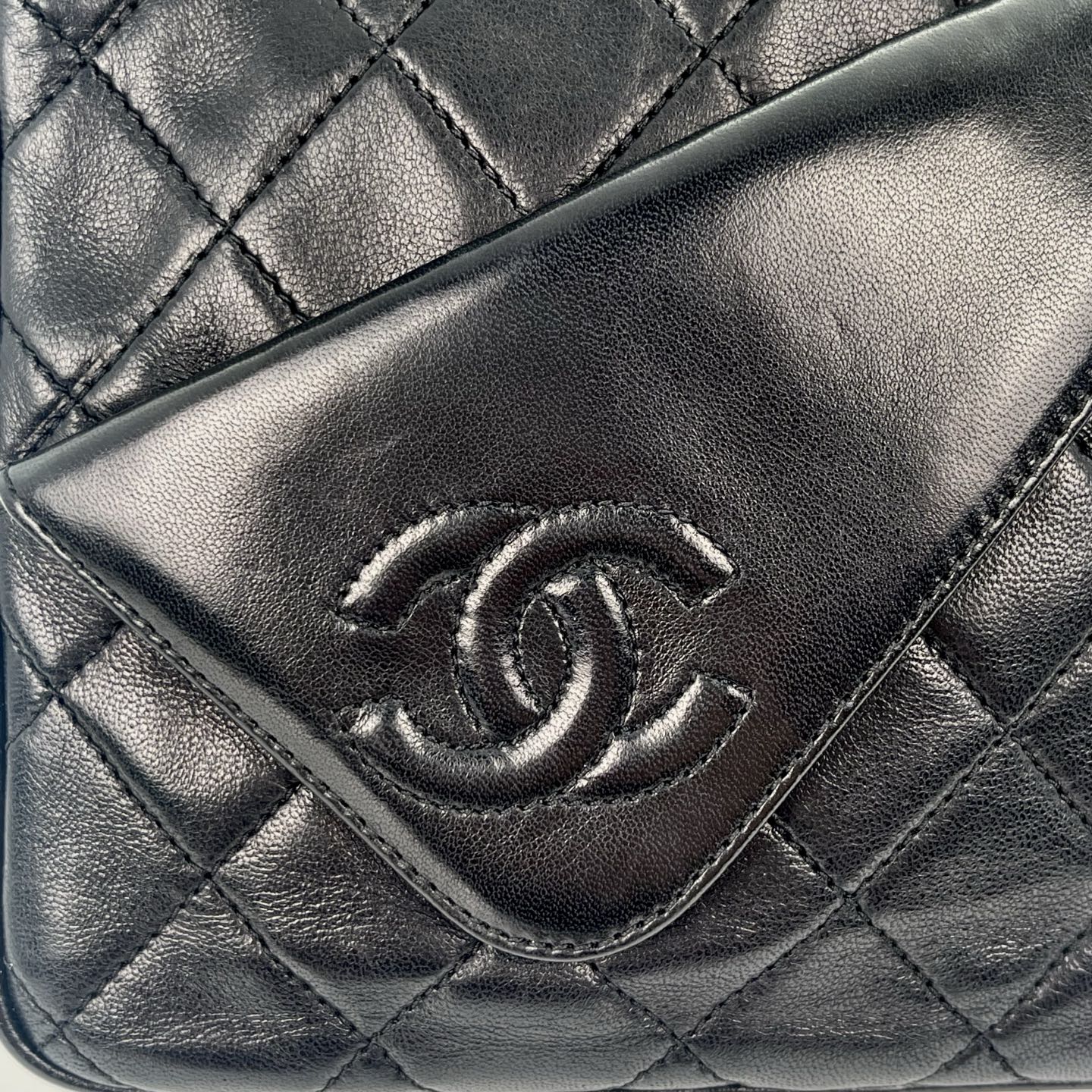 Chanel Black Lambskin Matelassé Fringe Chain Shoulder Bag [Used]
