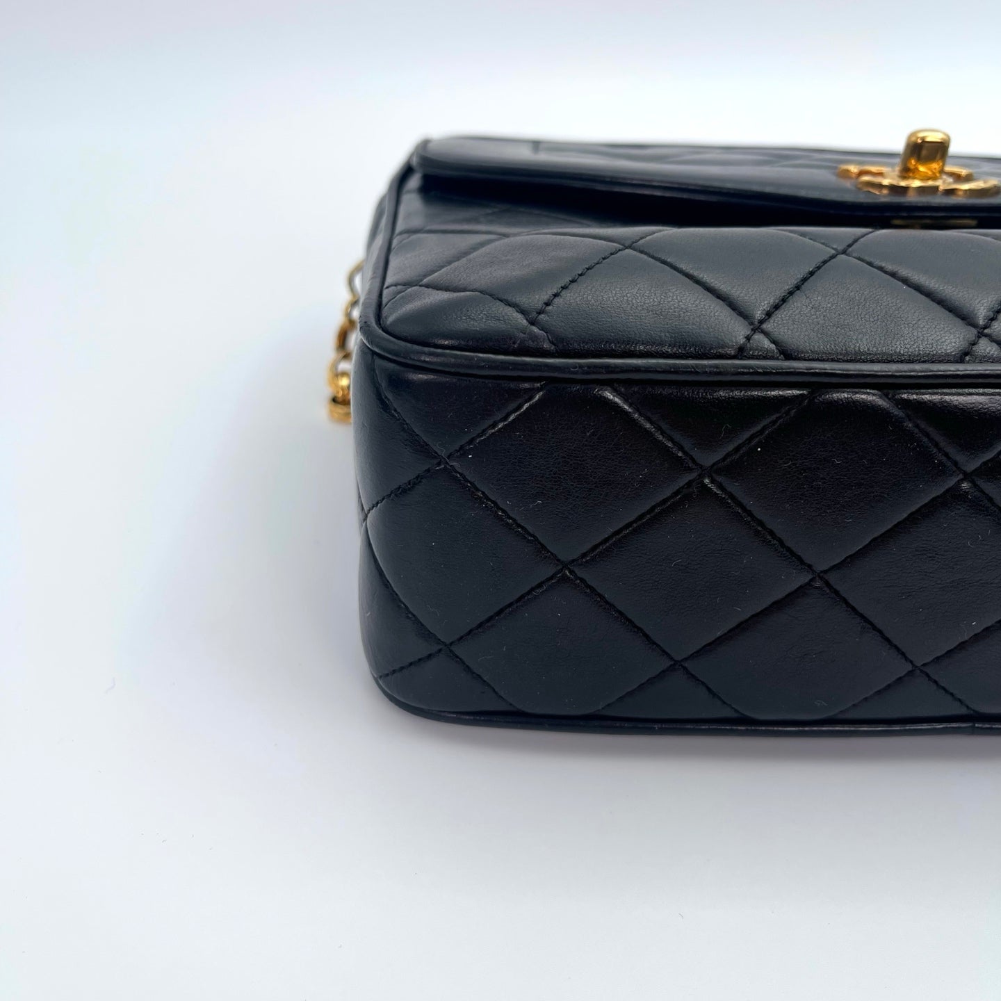 Chanel Black Lambskin Gold Ball Tassel Carved Camera Chain Bag [Used]