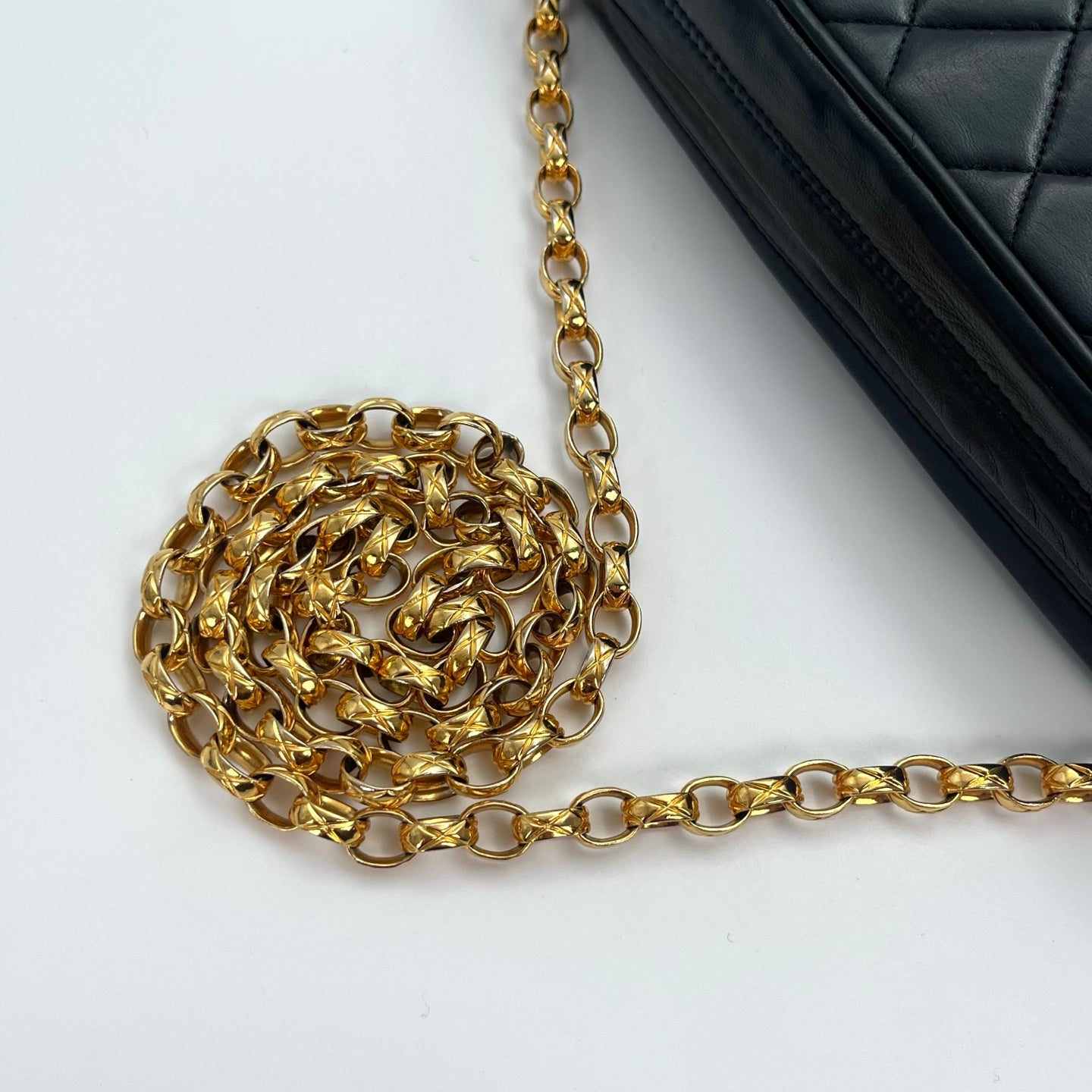Chanel Black Lambskin Gold Ball Tassel Carved Camera Chain Bag [Used]