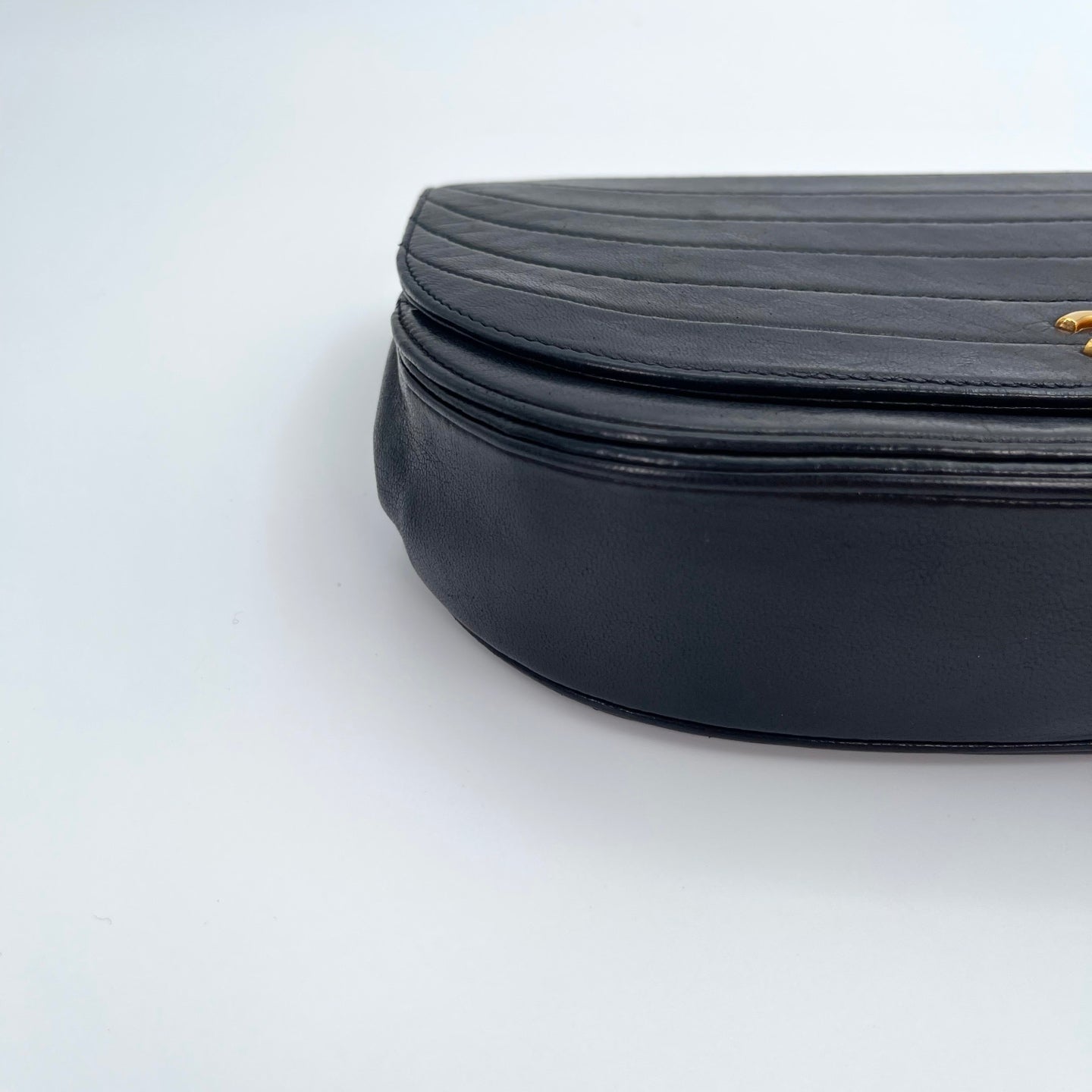Chanel Black Lambskin Half-Moon Chain Shoulder Bag [Used]
