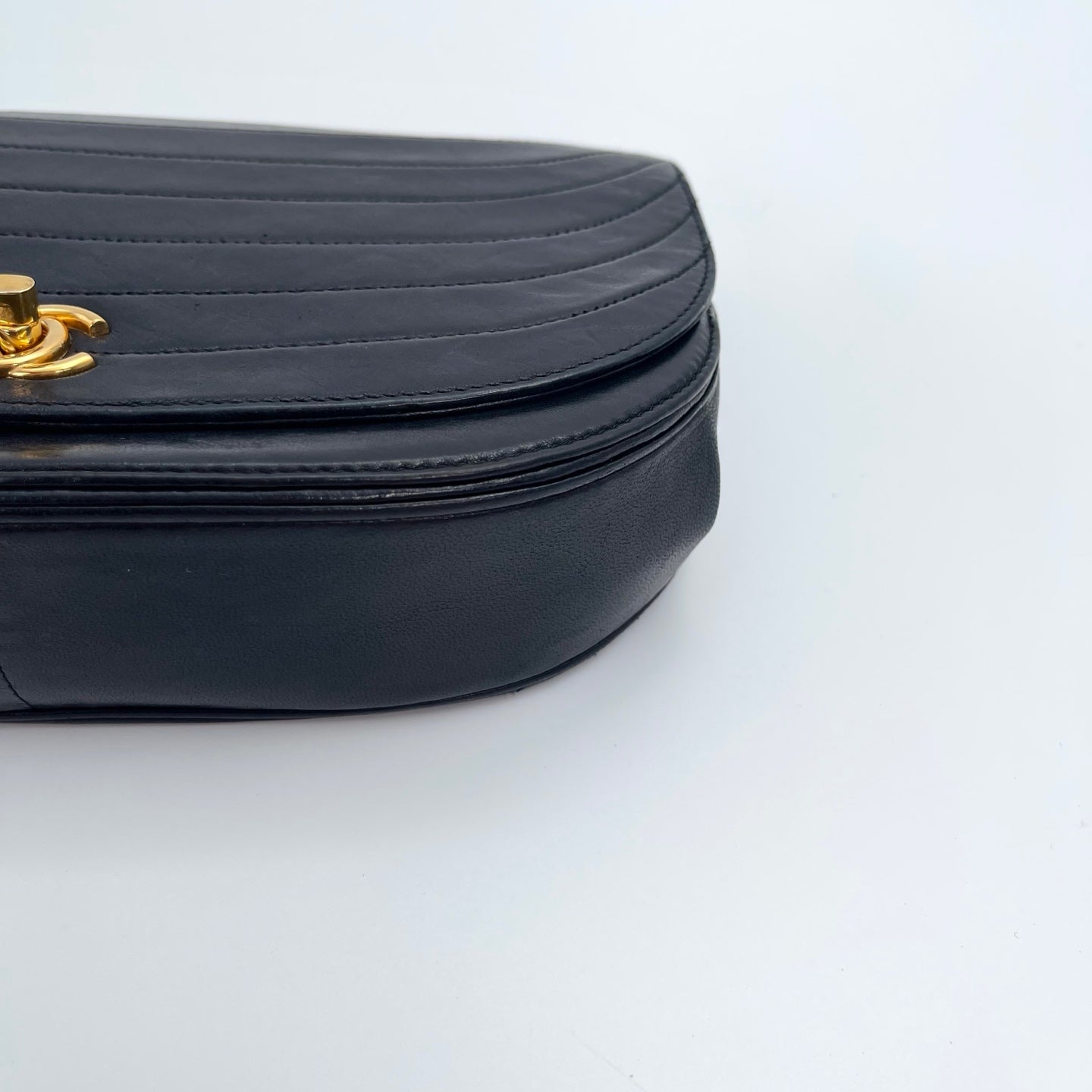 Chanel Black Lambskin Half-Moon Chain Shoulder Bag [Used]