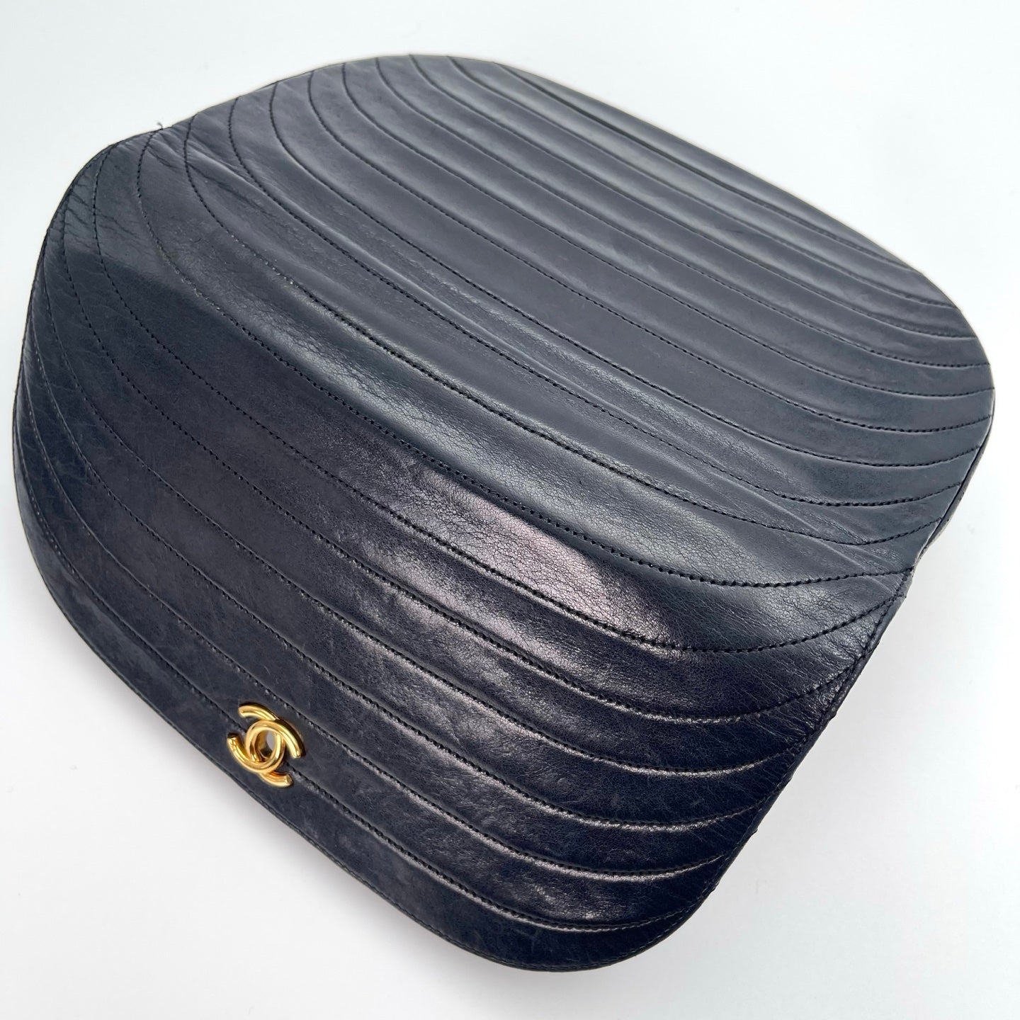 Chanel Black Lambskin Half-Moon Chain Shoulder Bag [Used]