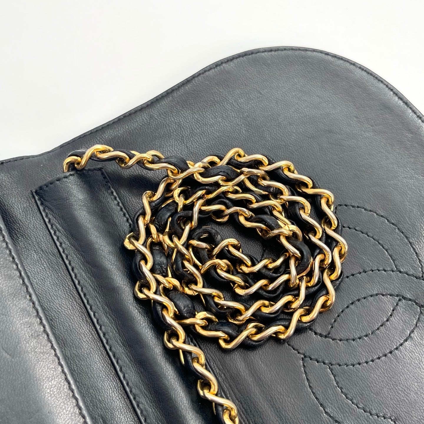 Chanel Black Lambskin Half-Moon Chain Shoulder Bag [Used]