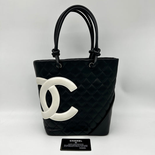 Chanel Black & White Cambon Small Tote Bag [Used]