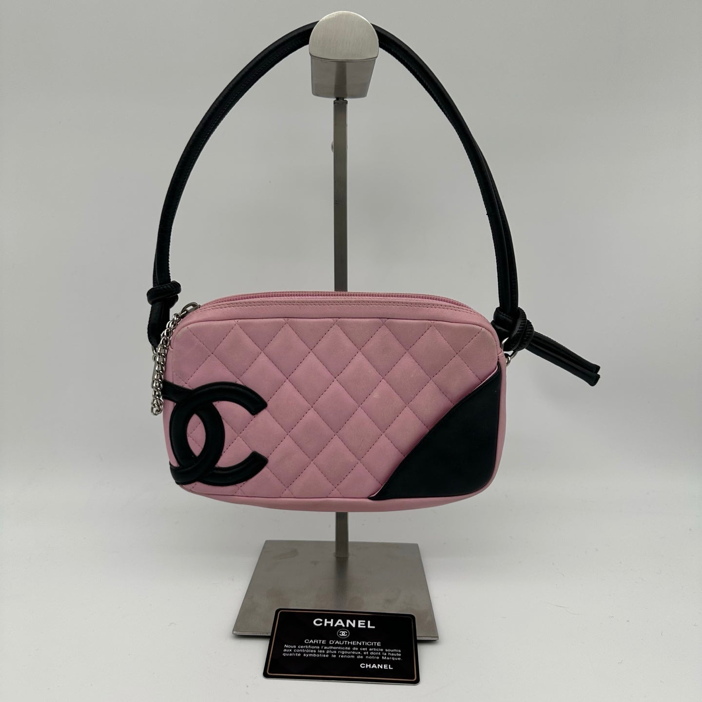 Chanel Pink & Black Cambon Mini Pillow Shoulder Bag [Used]