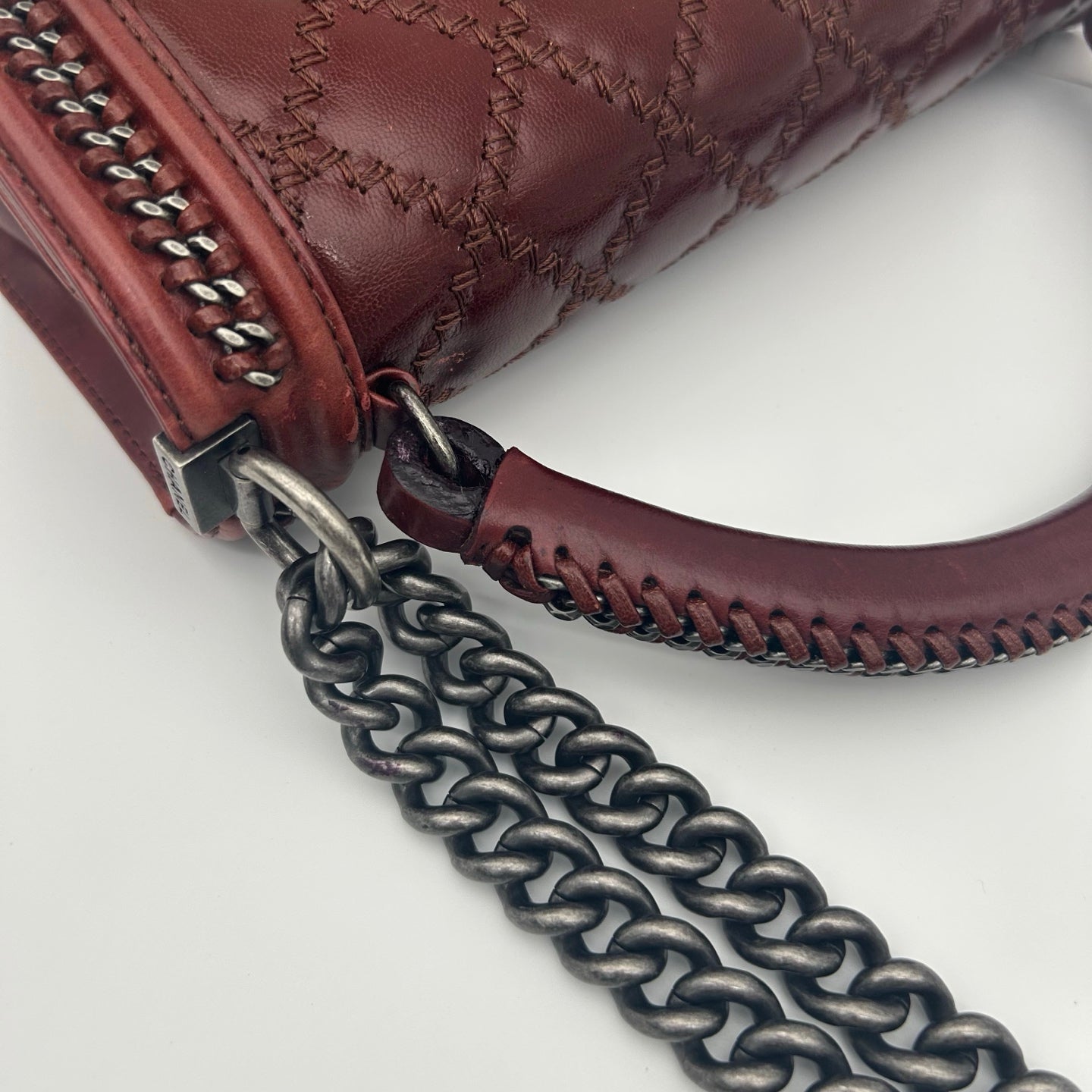 Chanel Salzburg Limited Edition Burgundy Calfskin Le Boy Shoulder Bag [Used]