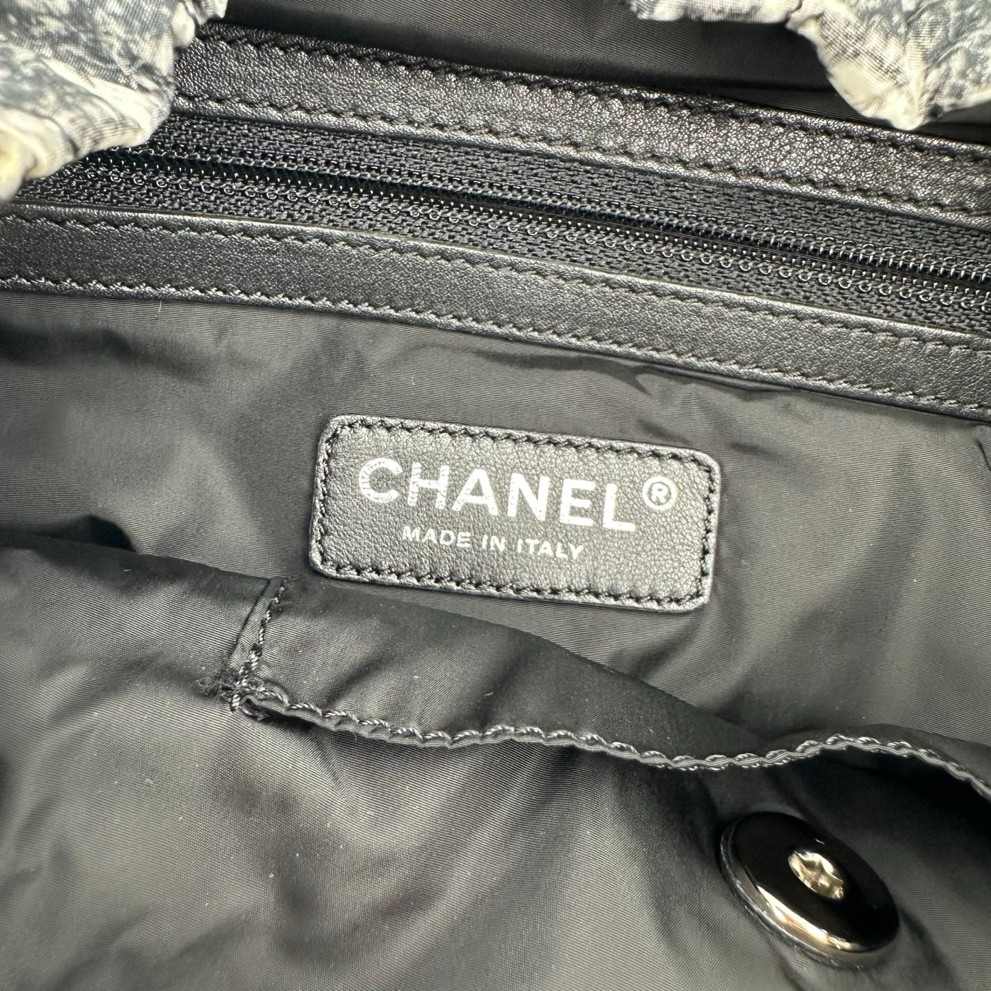 Chanel Black and White Plaid Nylon Tweed-Effect Backpack [Used]