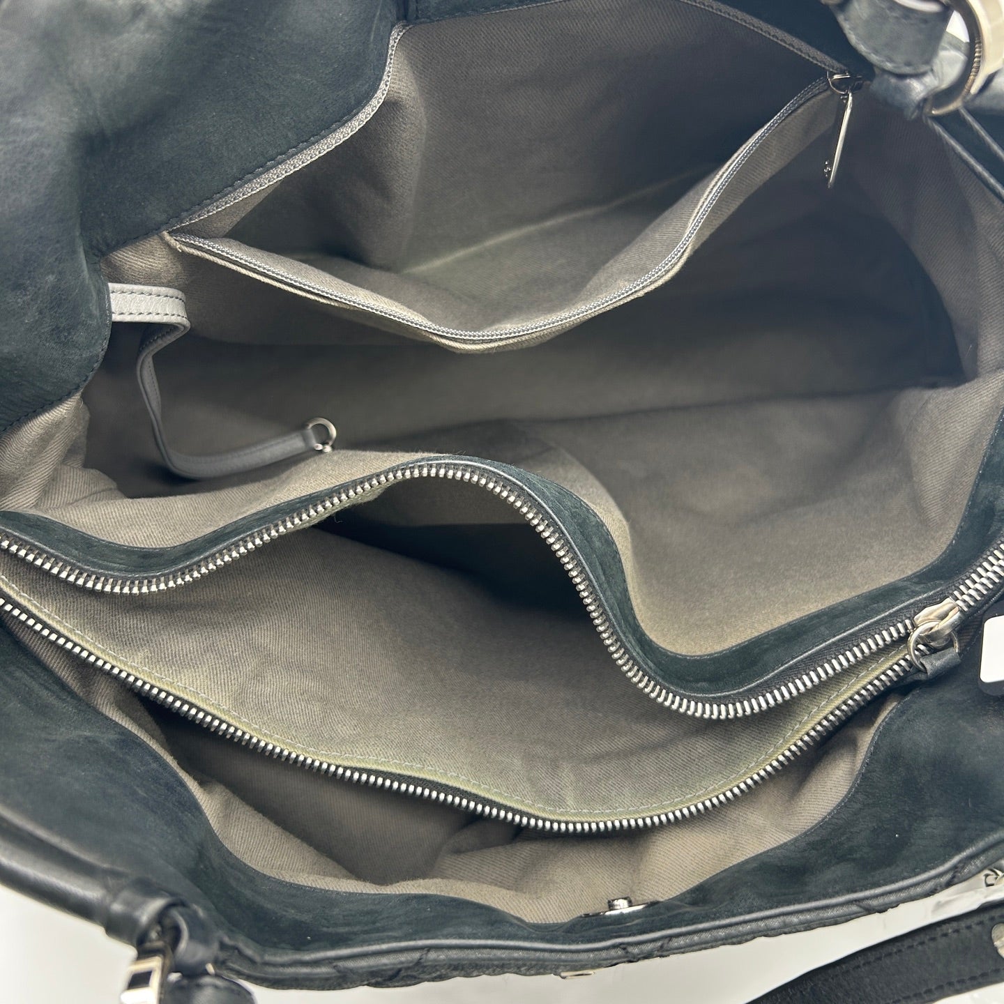 Chanel Black and Silver Quilted XXL Travel Tote with Chain Strap [Used]