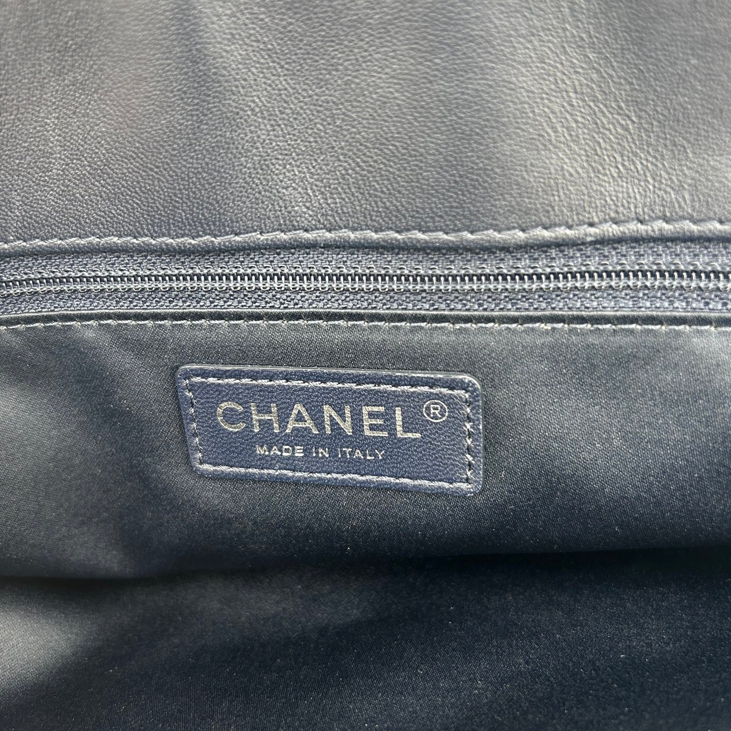 Chanel 2017 Cruise Cuba Collection Navy Blue Quilted Chain Travel Tote [Used]